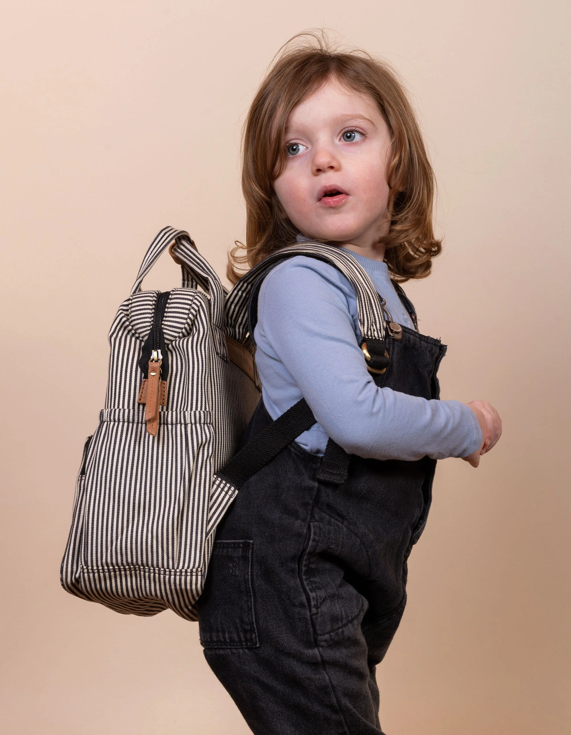 Billie Junior Backpack Signature Lining & Camel Leather
