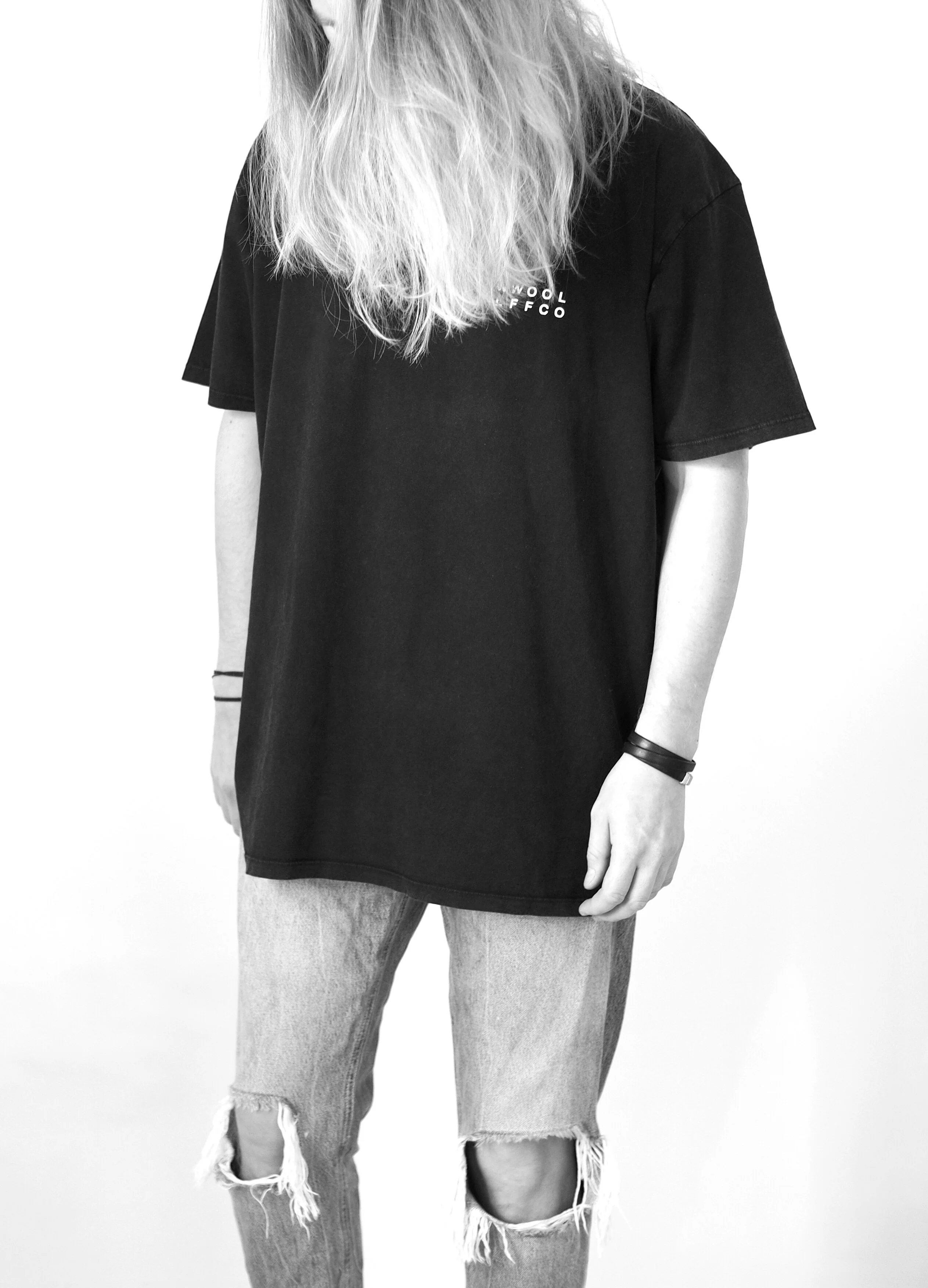 Oversized Stone Washed Black Tee