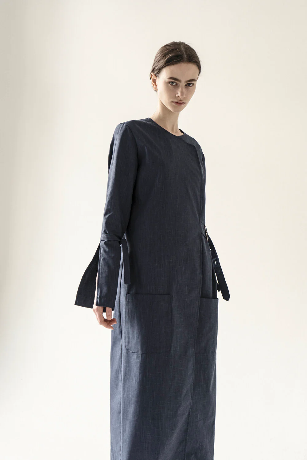 Long Belted Dress Navy