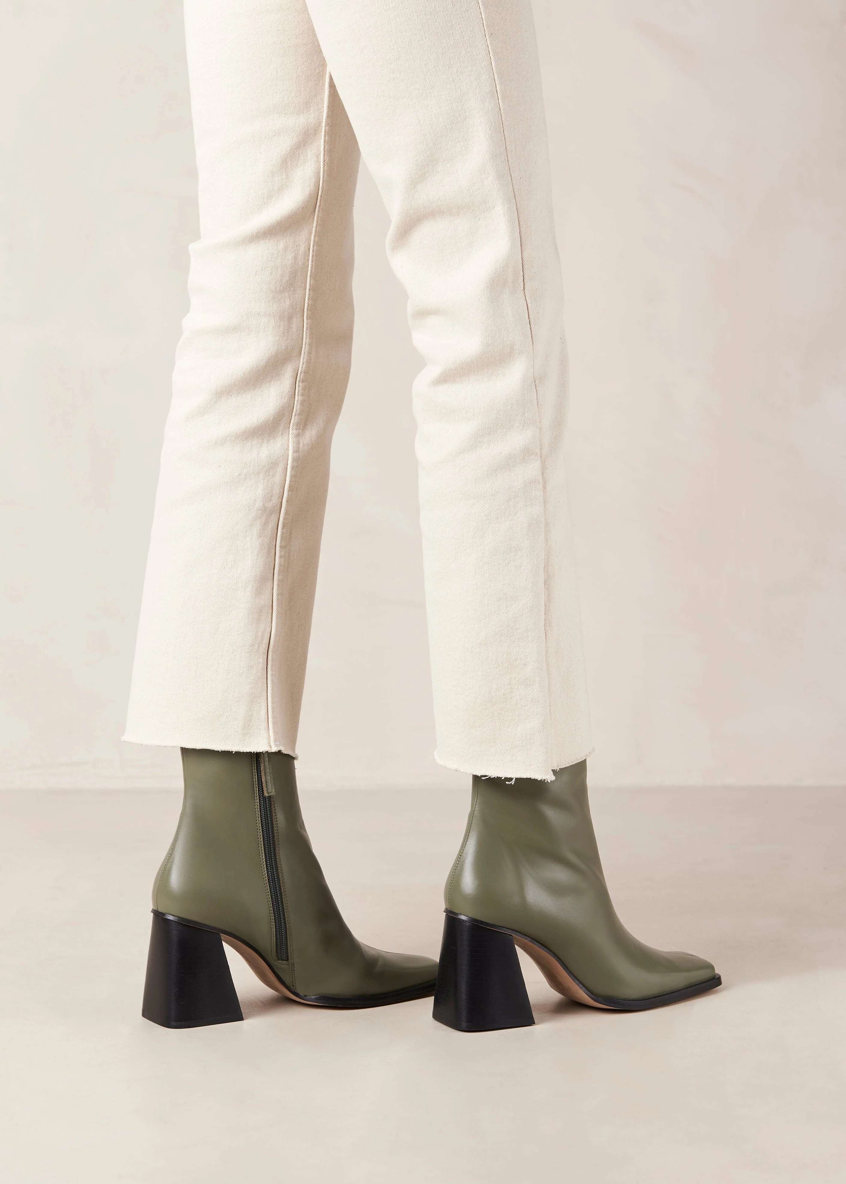South Leather Boots Dusty Olive Green