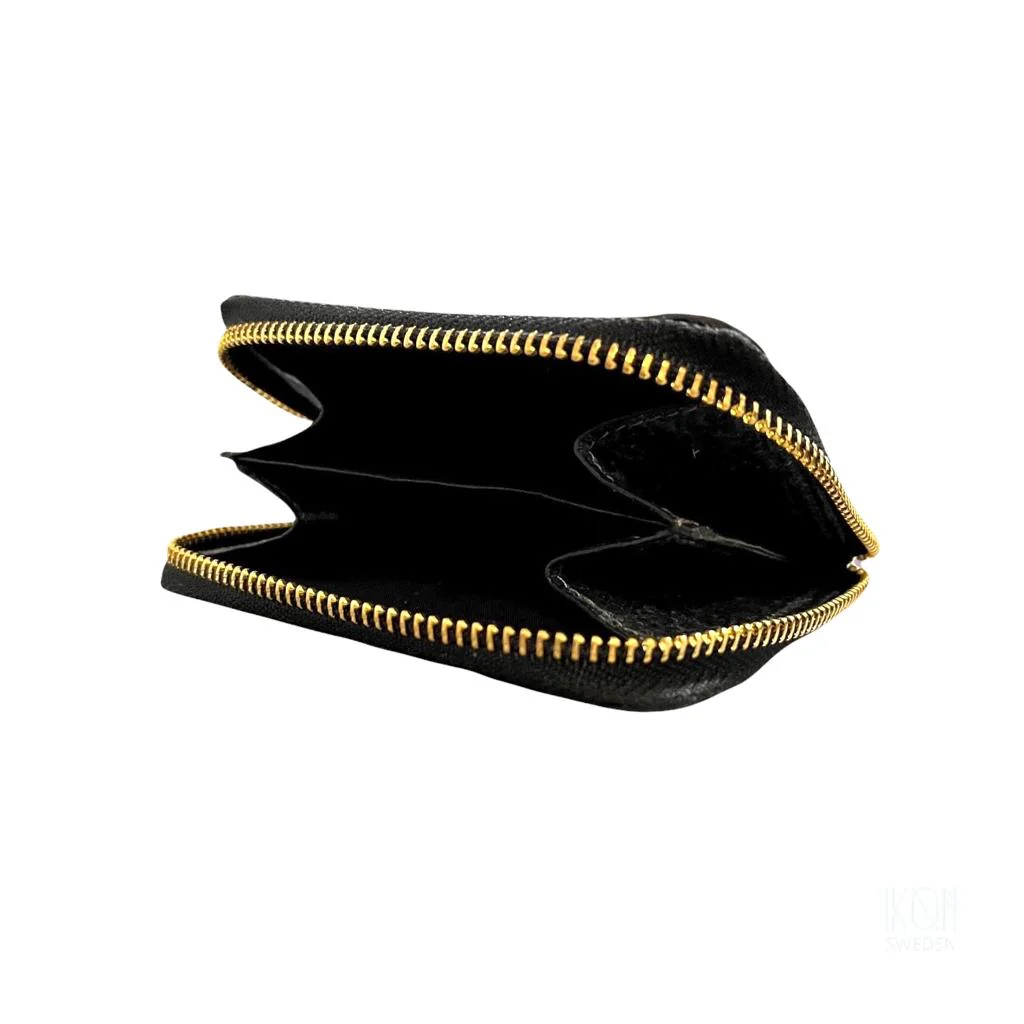 Coconut Leather Zip Wallet Dark Indigo