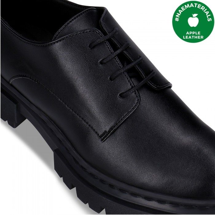 Megan Black Vegan Casual Derby Plain