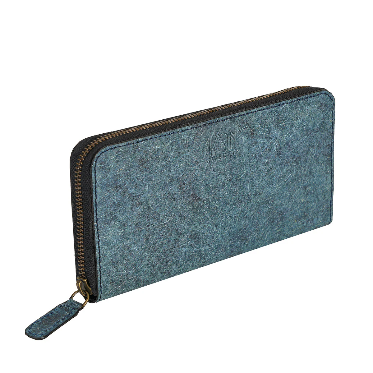 Coconut Leather Long Zip Wallet Dark Indigo