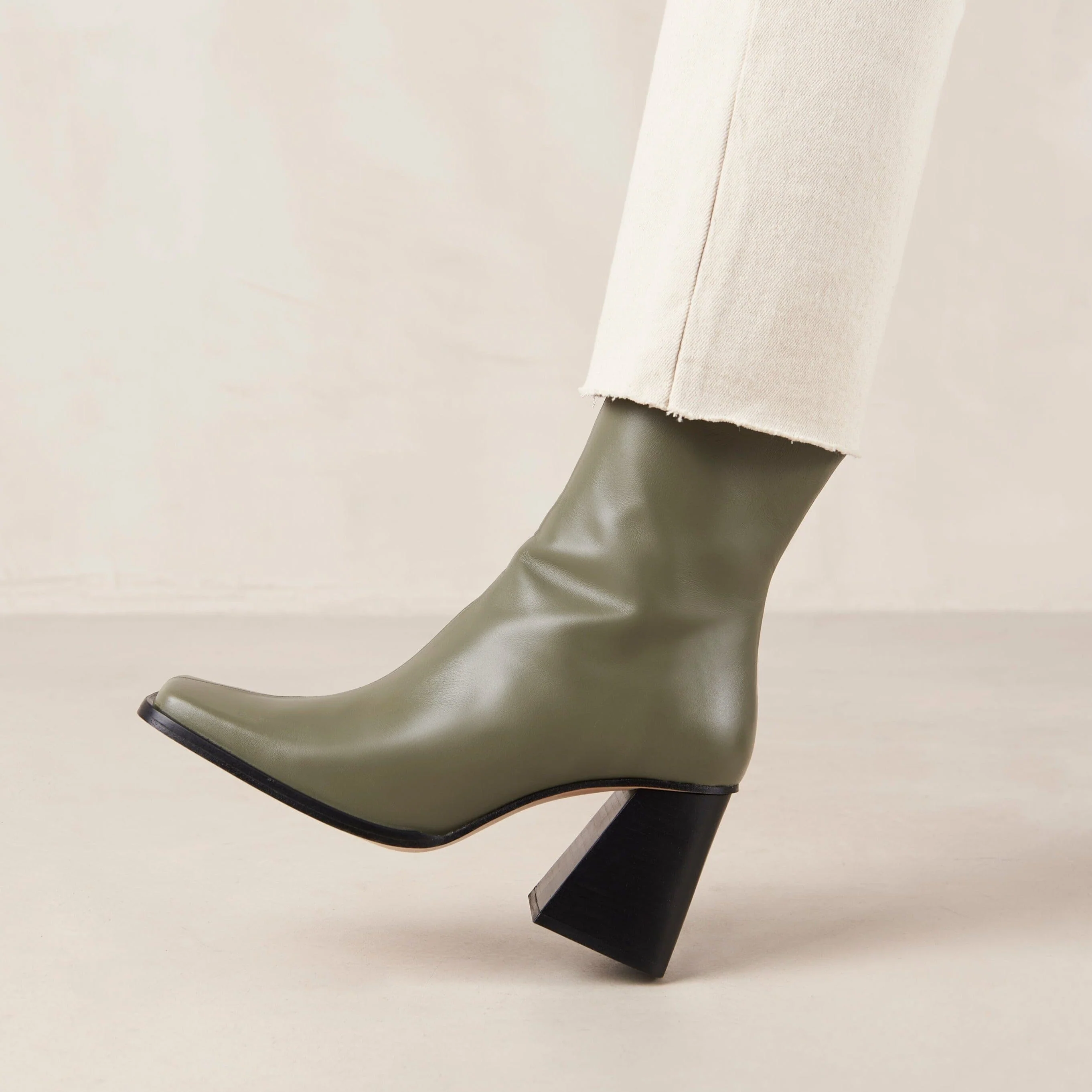 South Leather Boots Dusty Olive Green