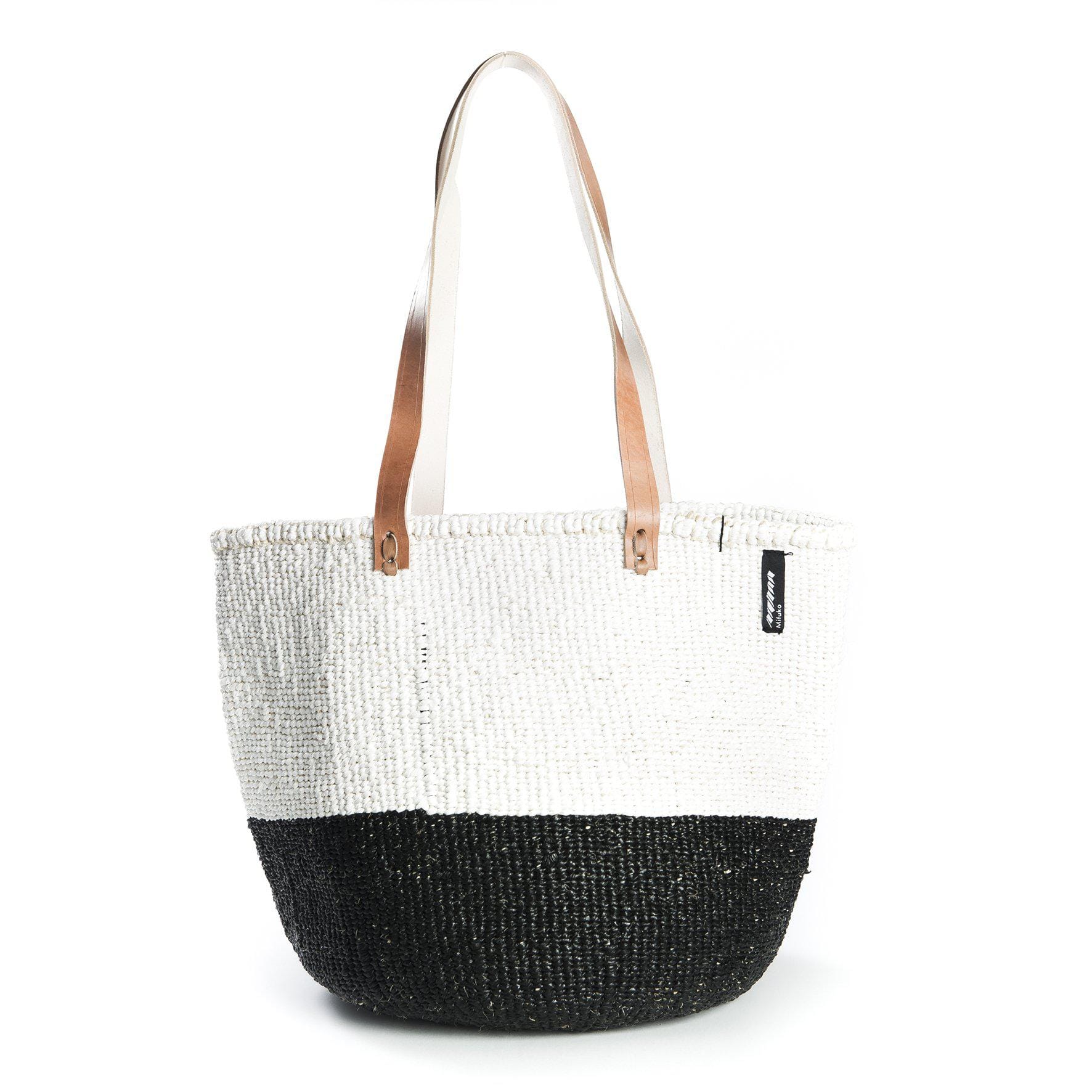 Kiondo Shopper Basket Black And White Duo M