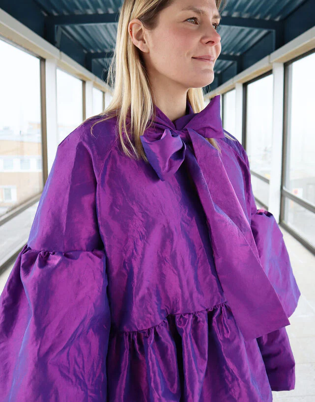 Lush Shirt With Bow Collar Purple