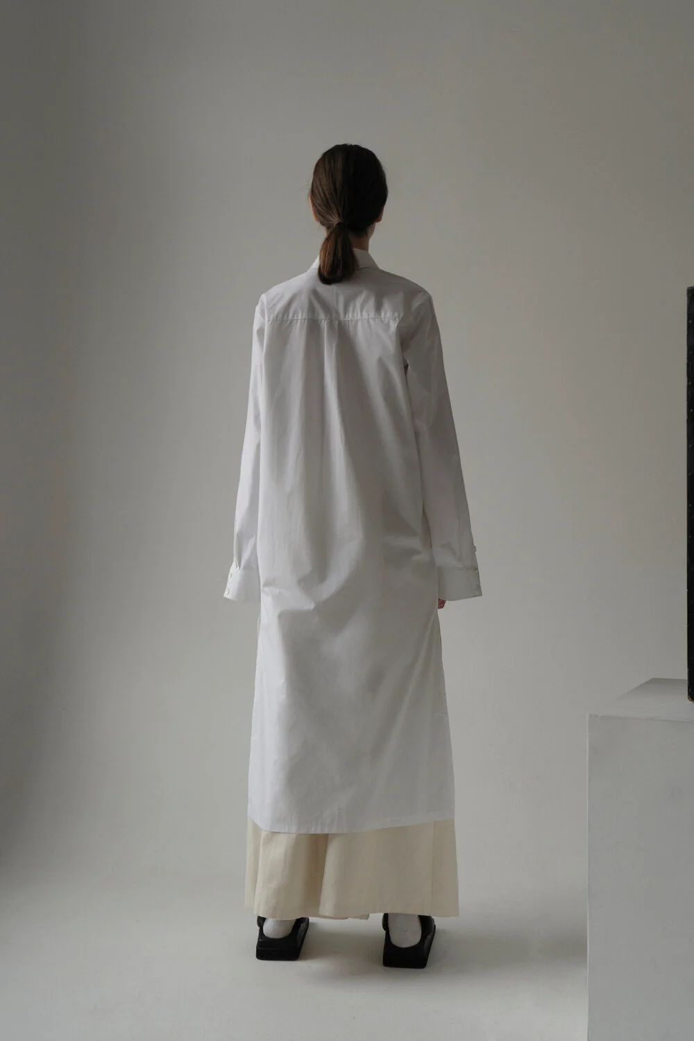 White Sleeves Button Tunic Shirt