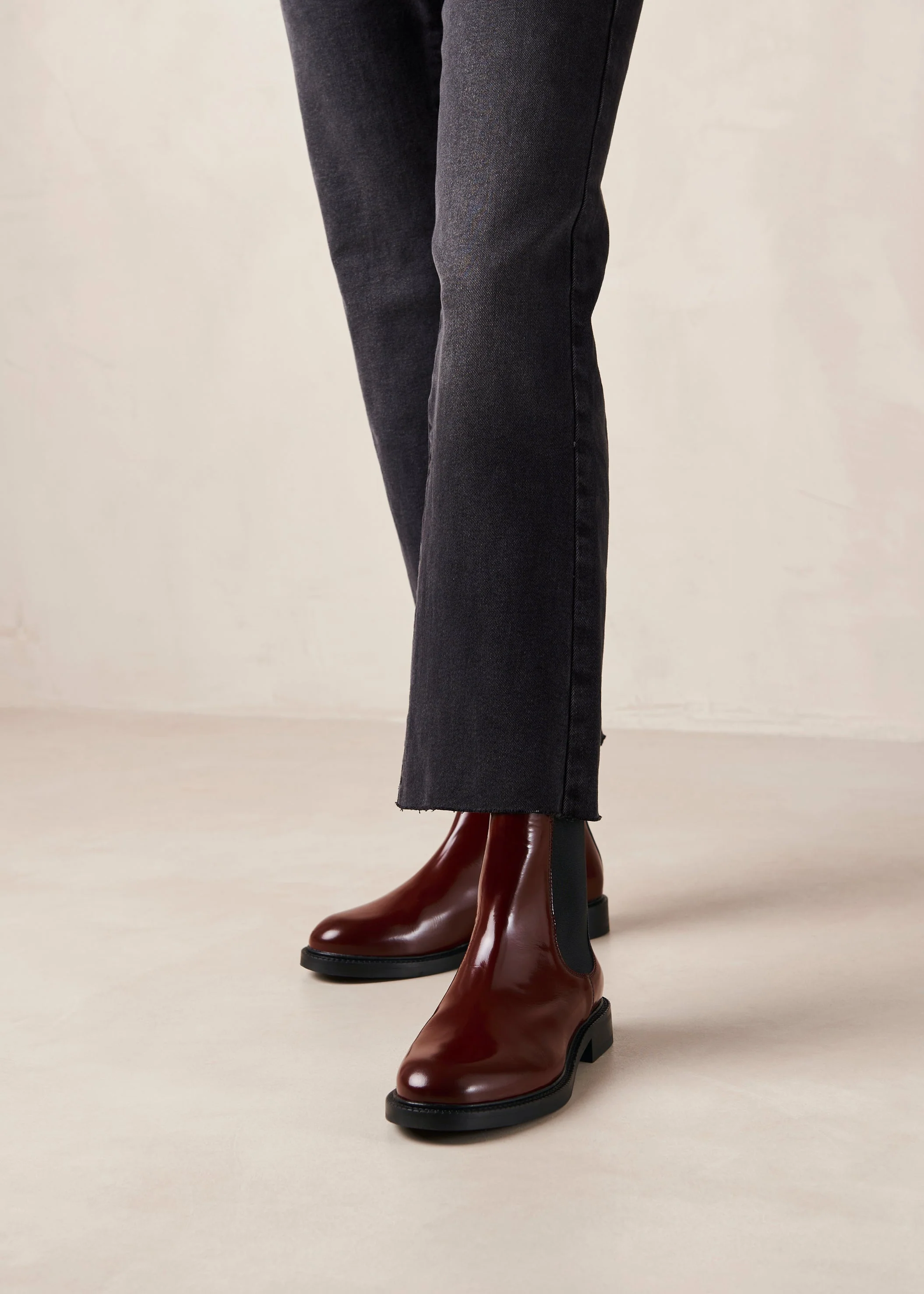 Lanz Leather Ankle Boots Burgundy