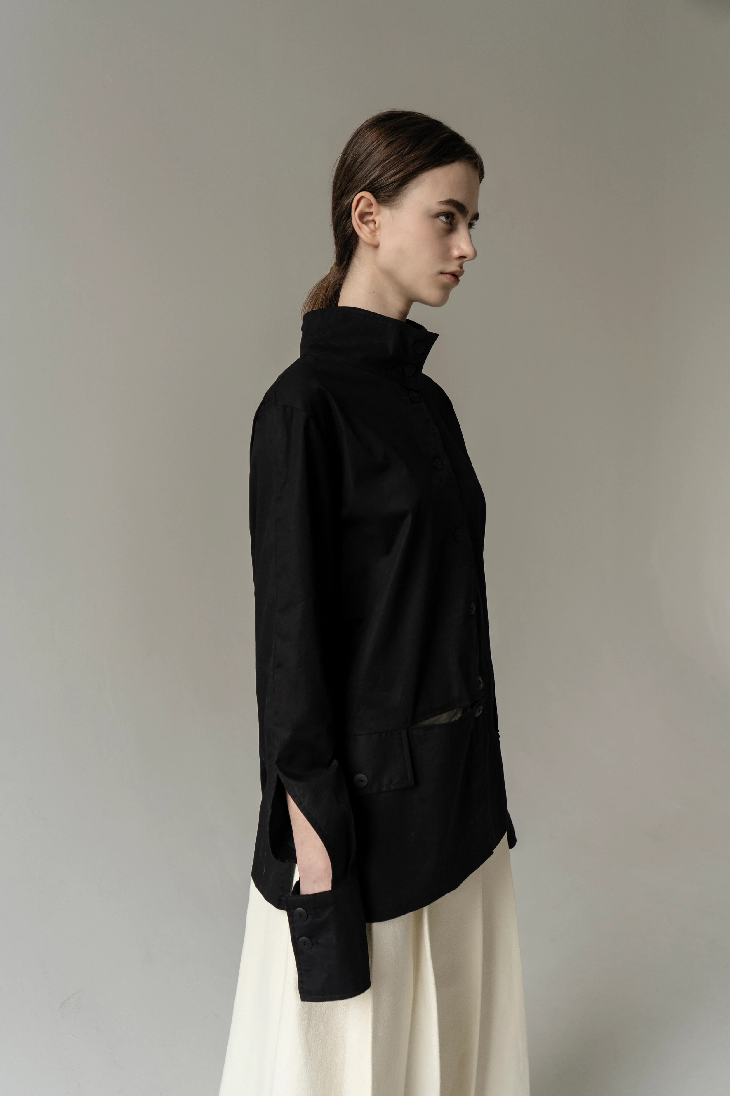 Black Deconstructed Shirt