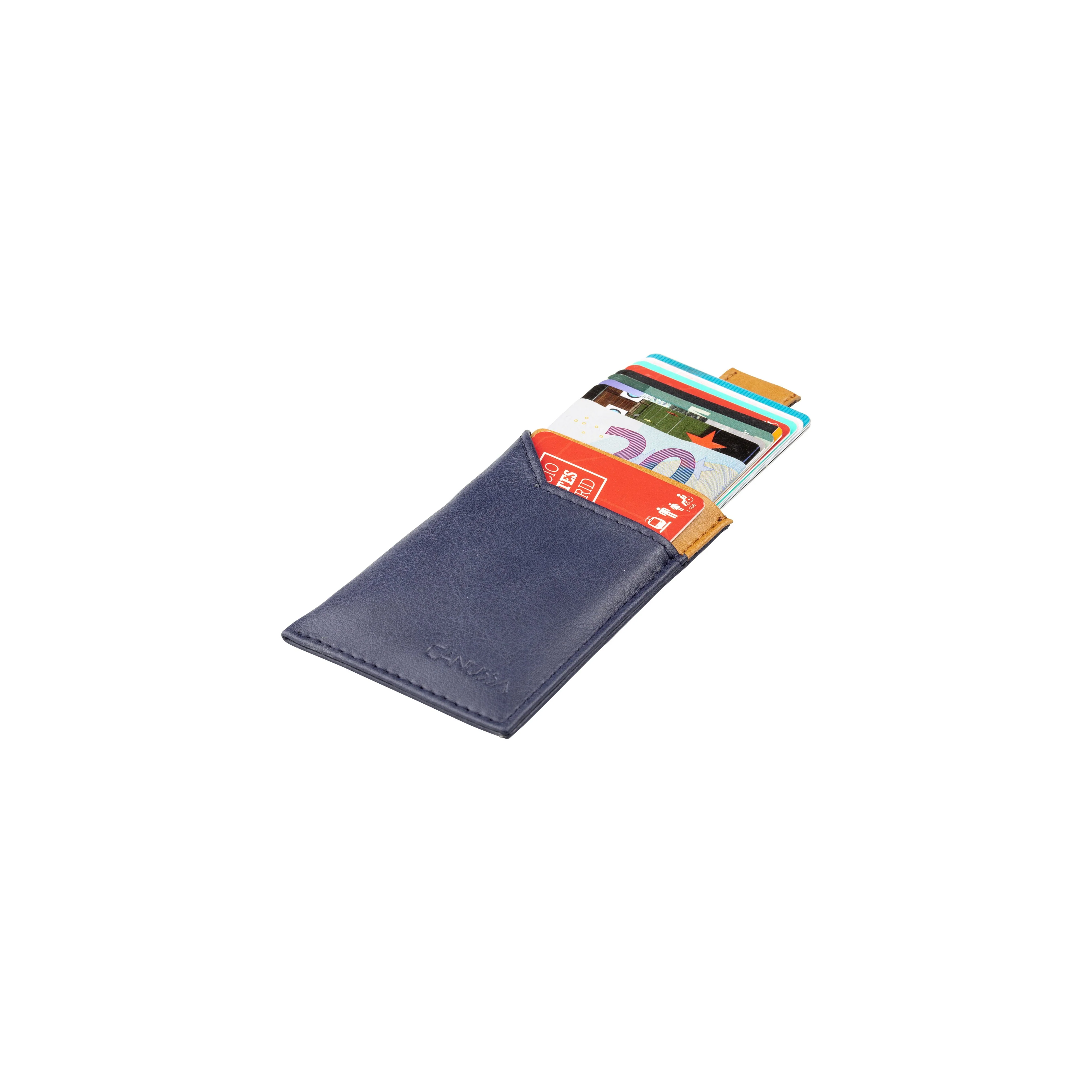 Wallet Vegan Card Holder Blue / Camel