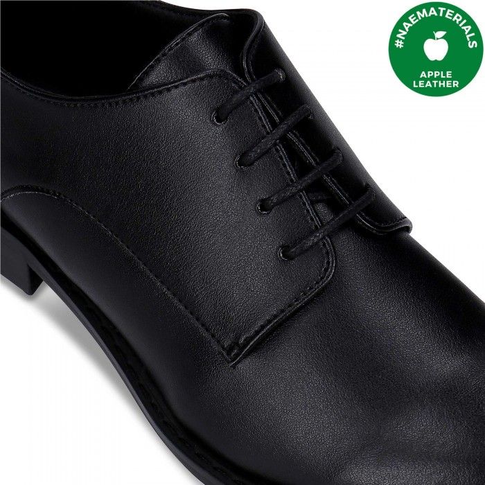 Obe Black Vegan Derby Shoes Flat
