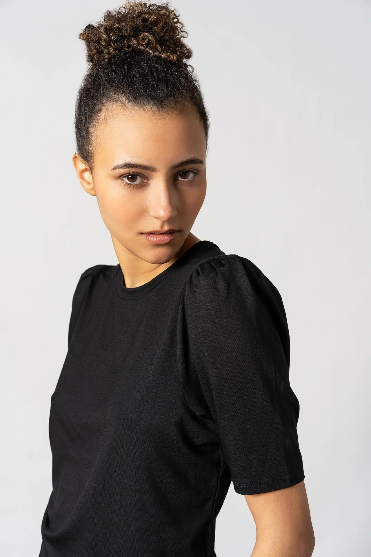 Tu Puff Sleeve Top Black