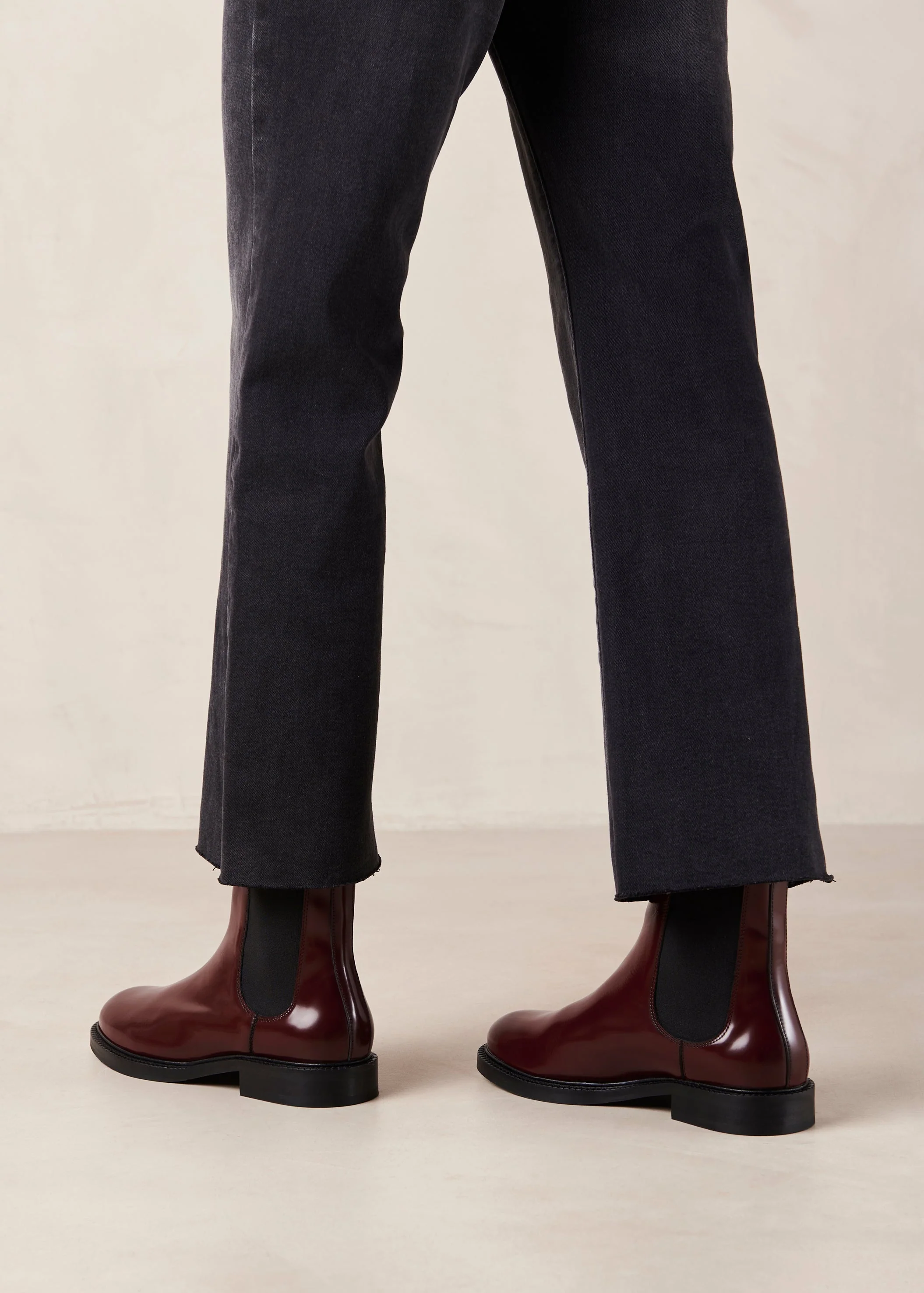 Lanz Leather Ankle Boots Burgundy