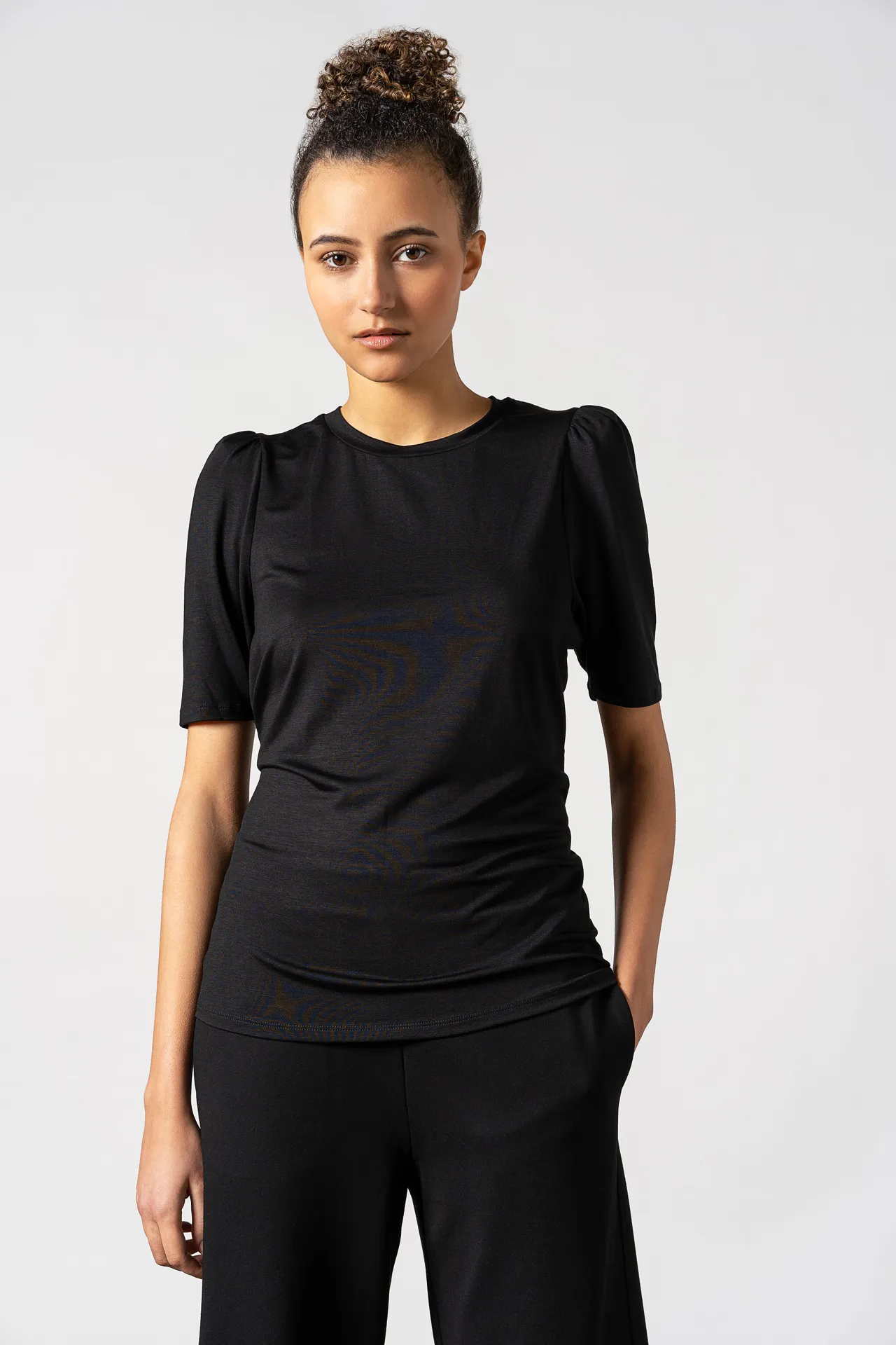 Tu Puff Sleeve Top Black