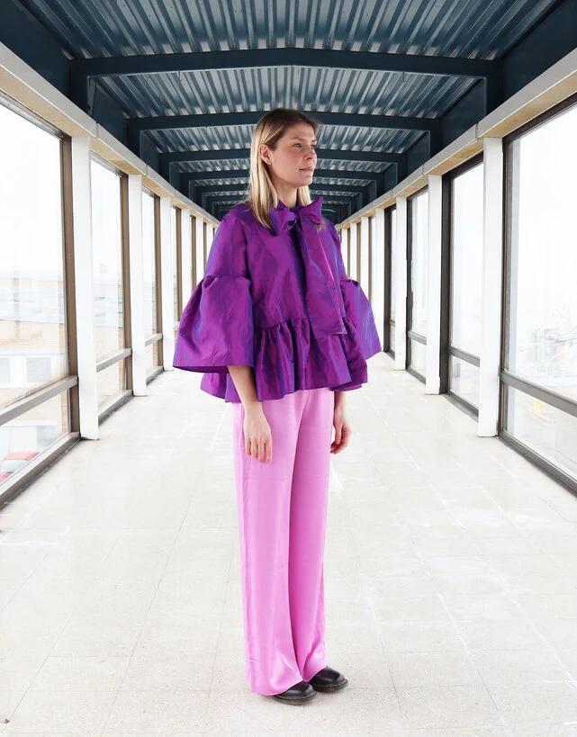 Lush Shirt With Bow Collar Purple