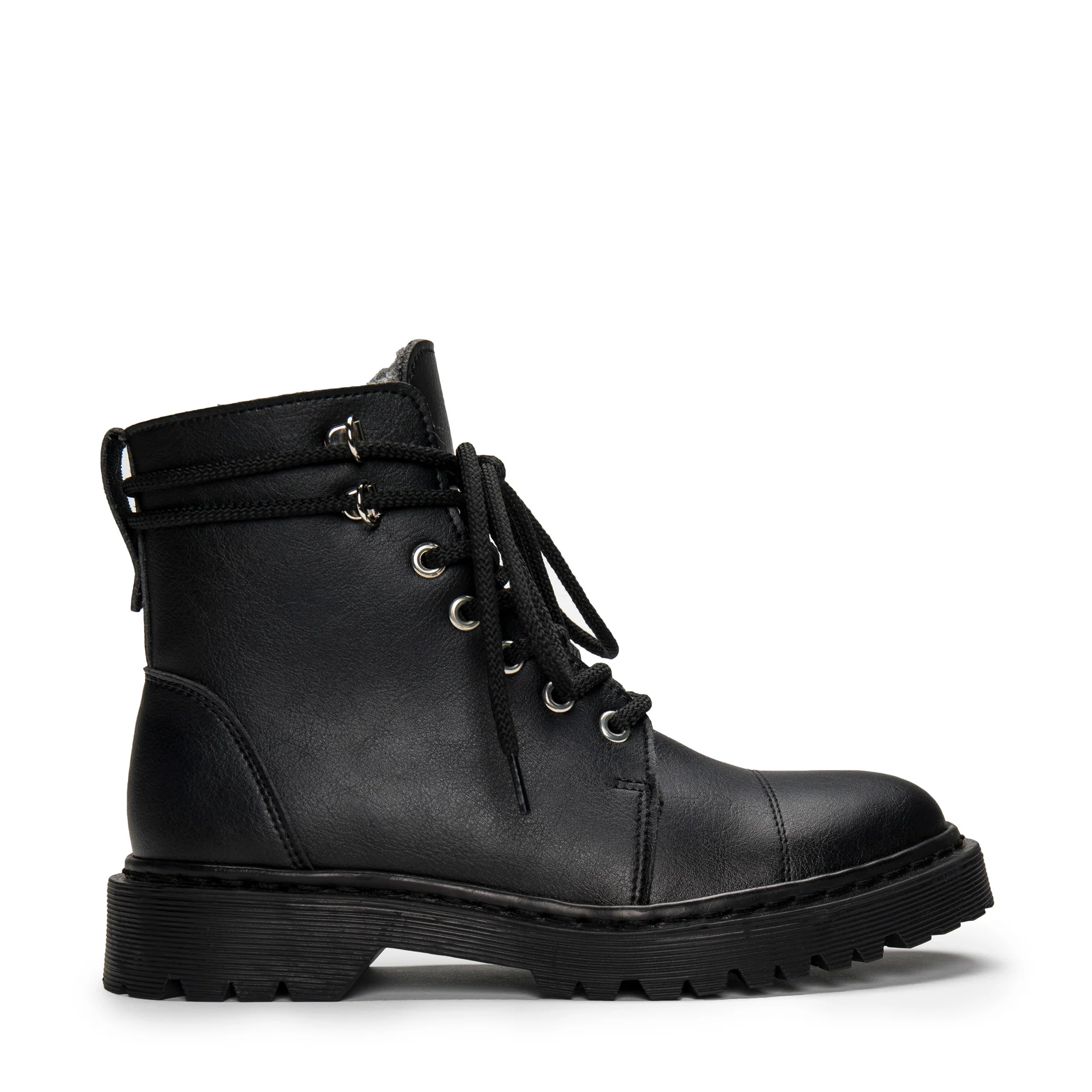 Charlie Lace Up Ankle Vegan Boots Black