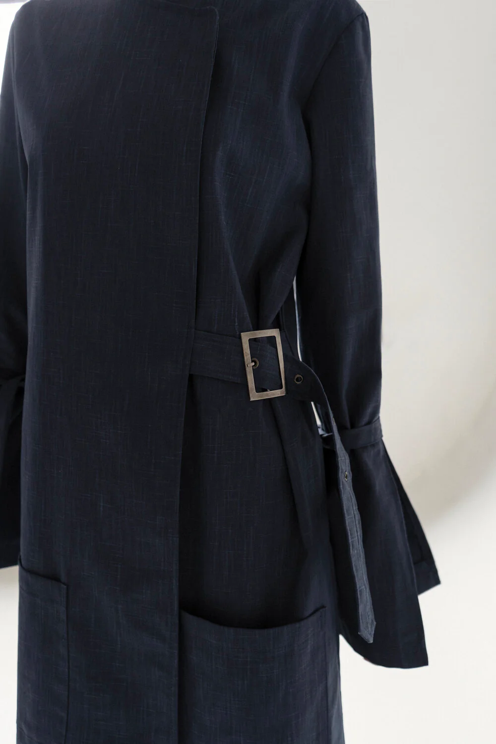 Long Belted Dress Navy