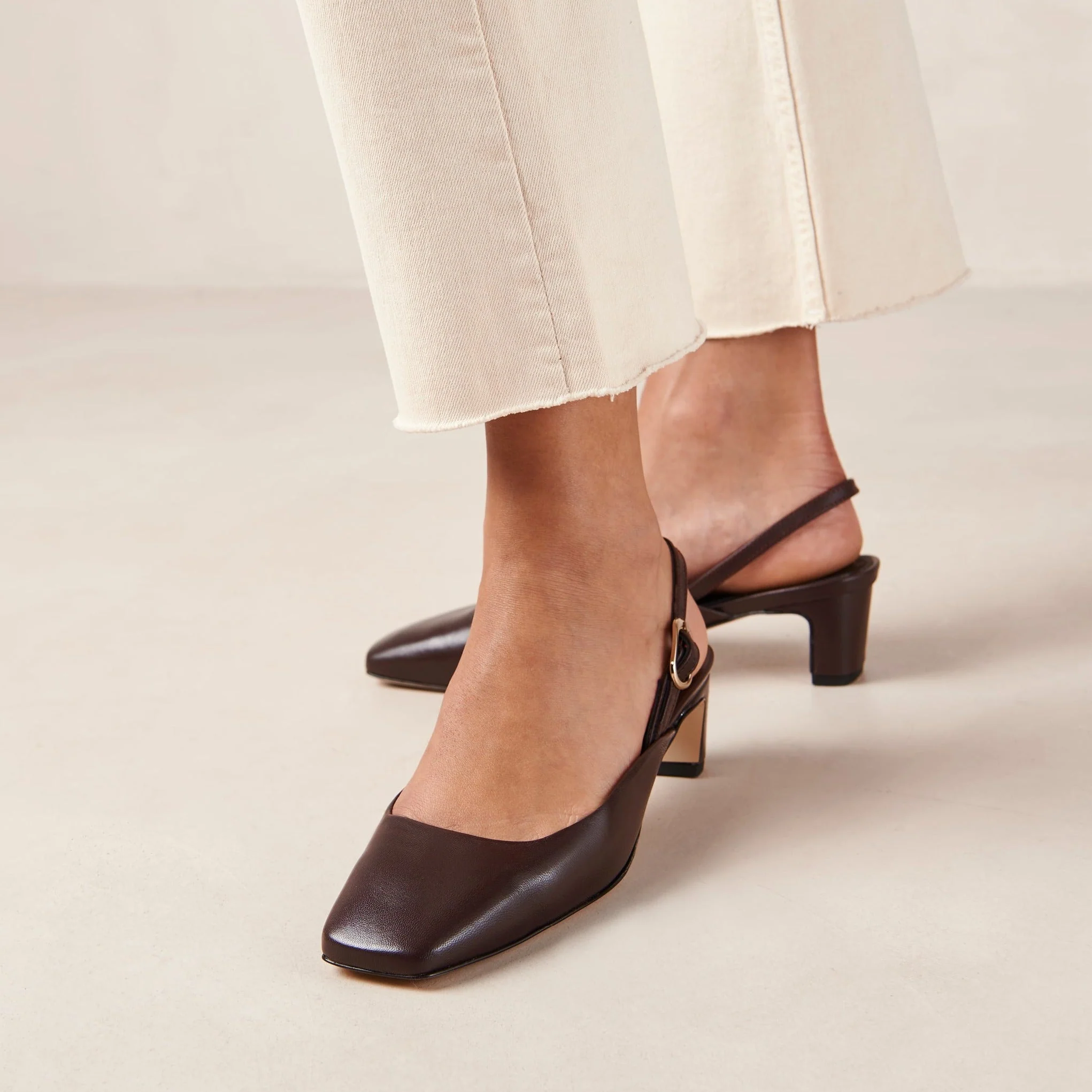 Lindy Leather Pumps Coffee Brown