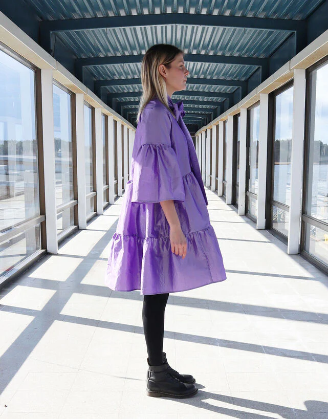 Lush Dress With Bow Collar Lavender