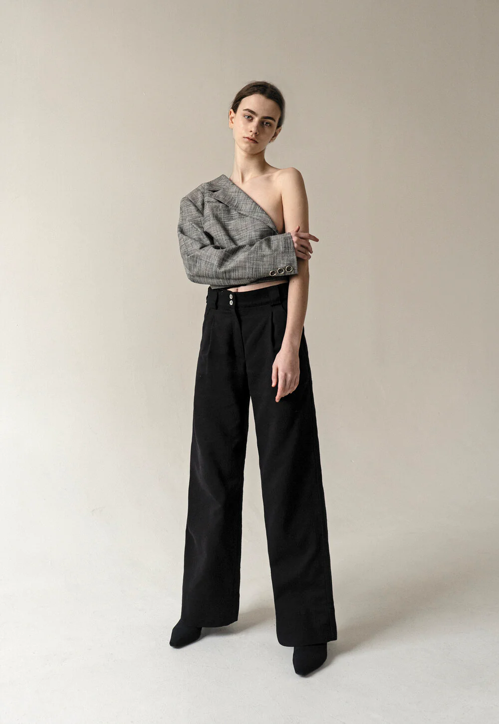 Deconstructed Asymmetric One Shoulder Jacket