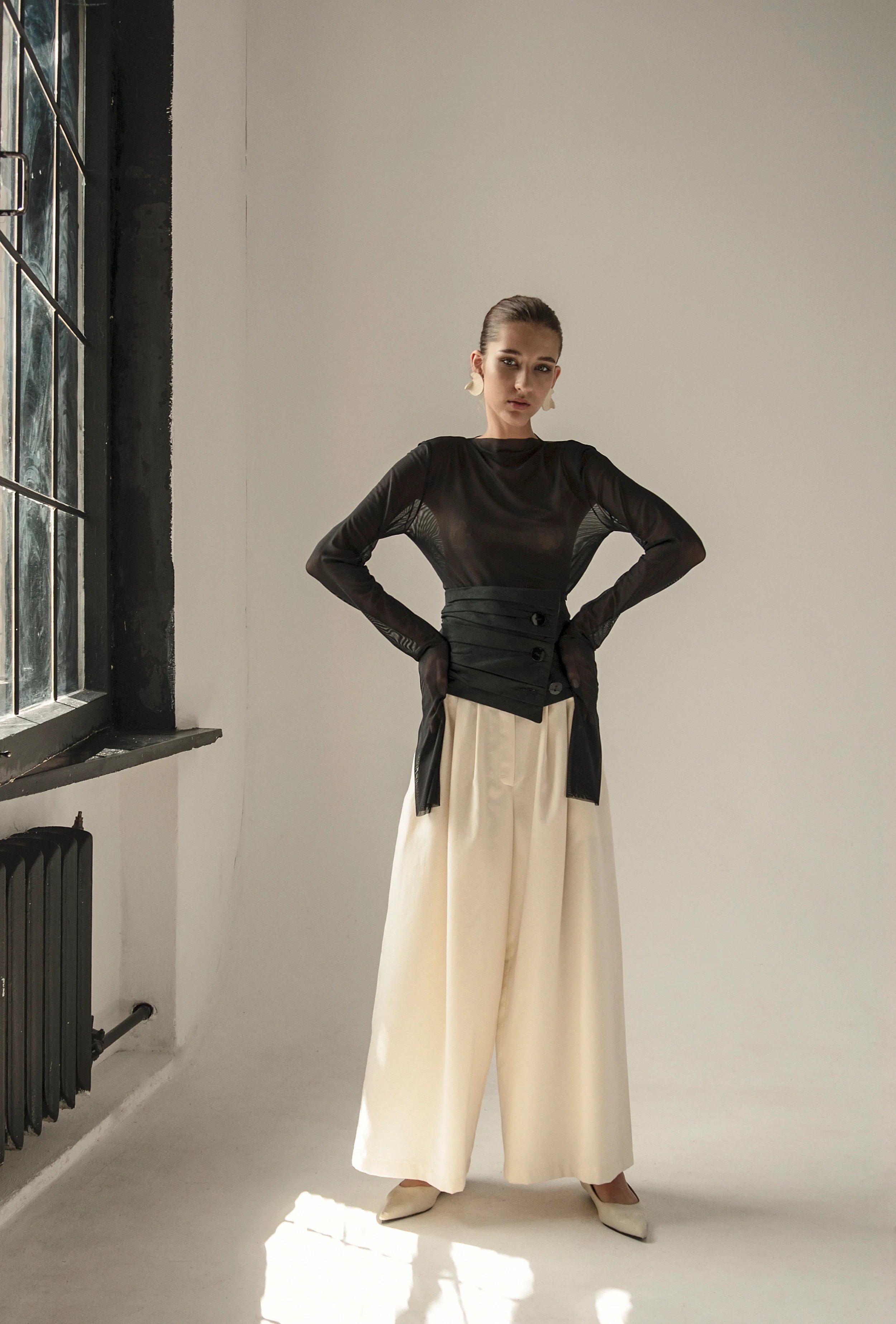 Transparent Endless Sleeves Top Black