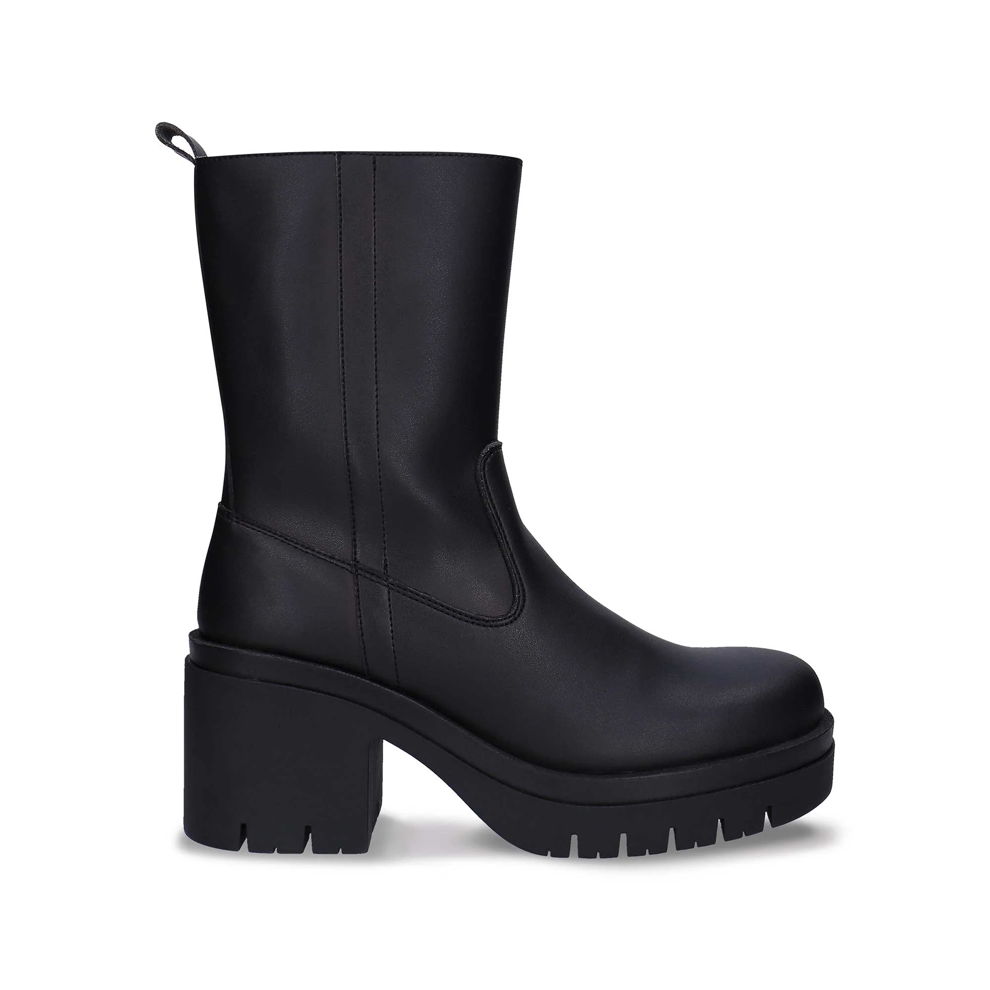 Sima Black Platform Boots Mid-Calf