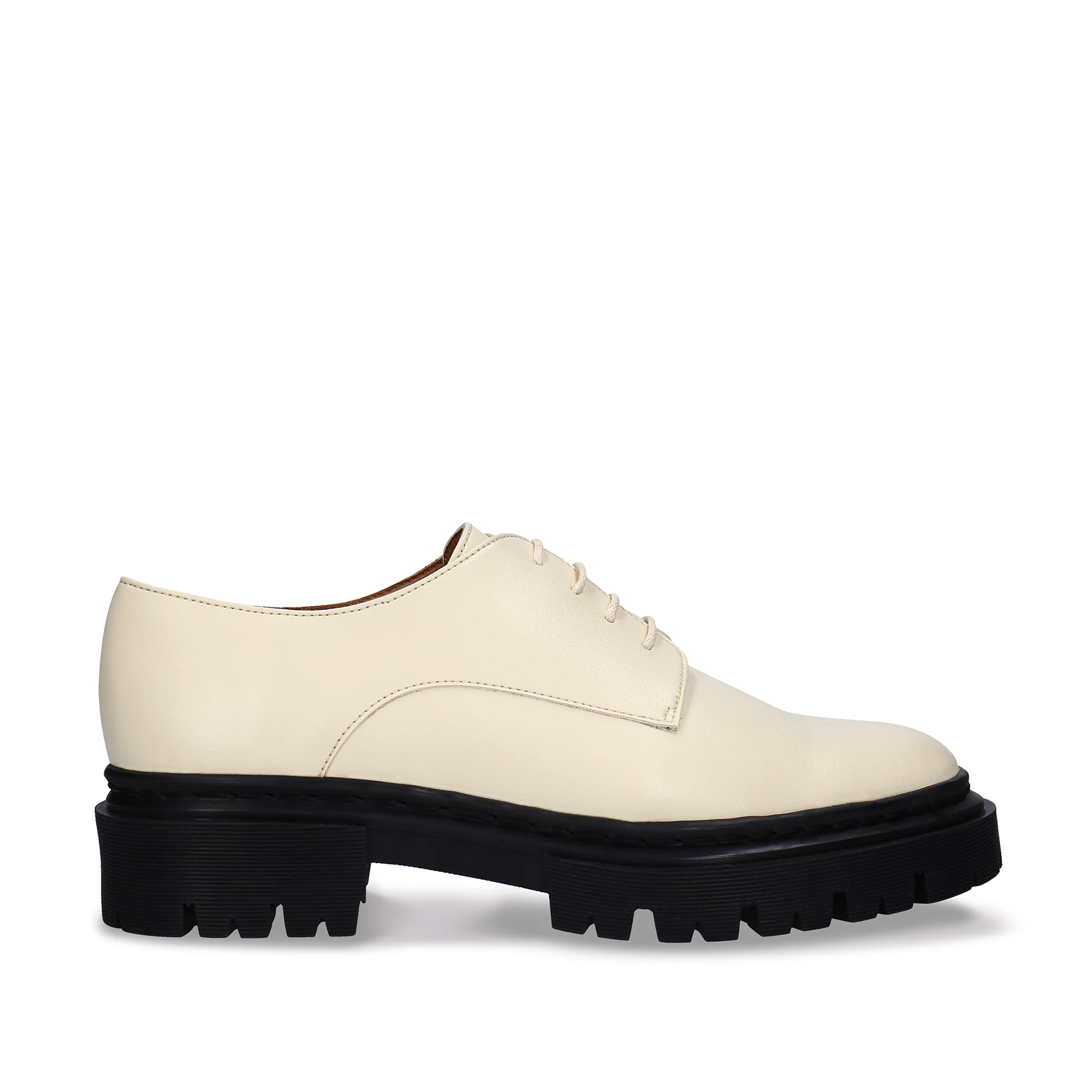 Megan White Vegan Derby Shoes