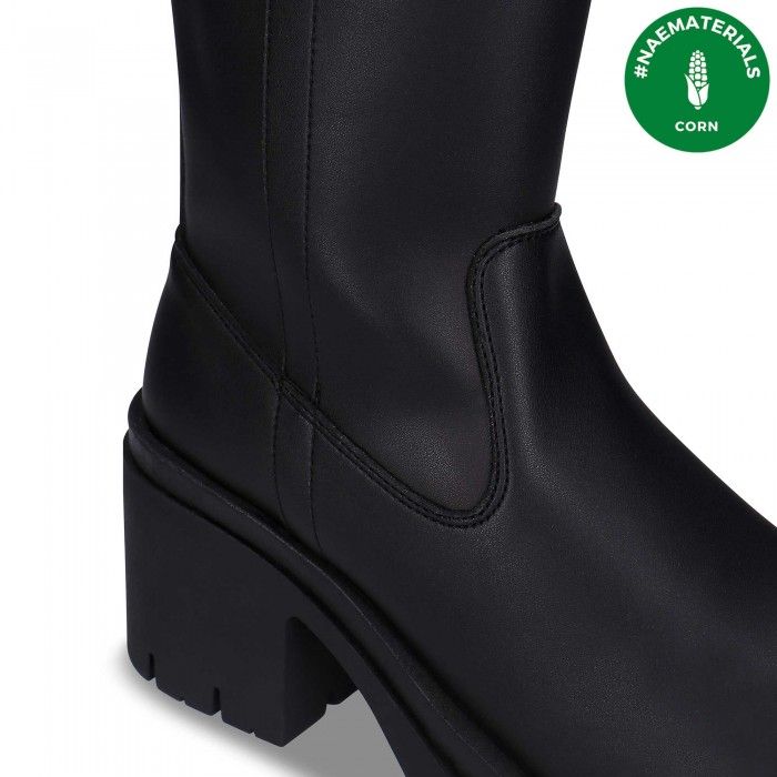 Sima Black Platform Boots Mid-Calf