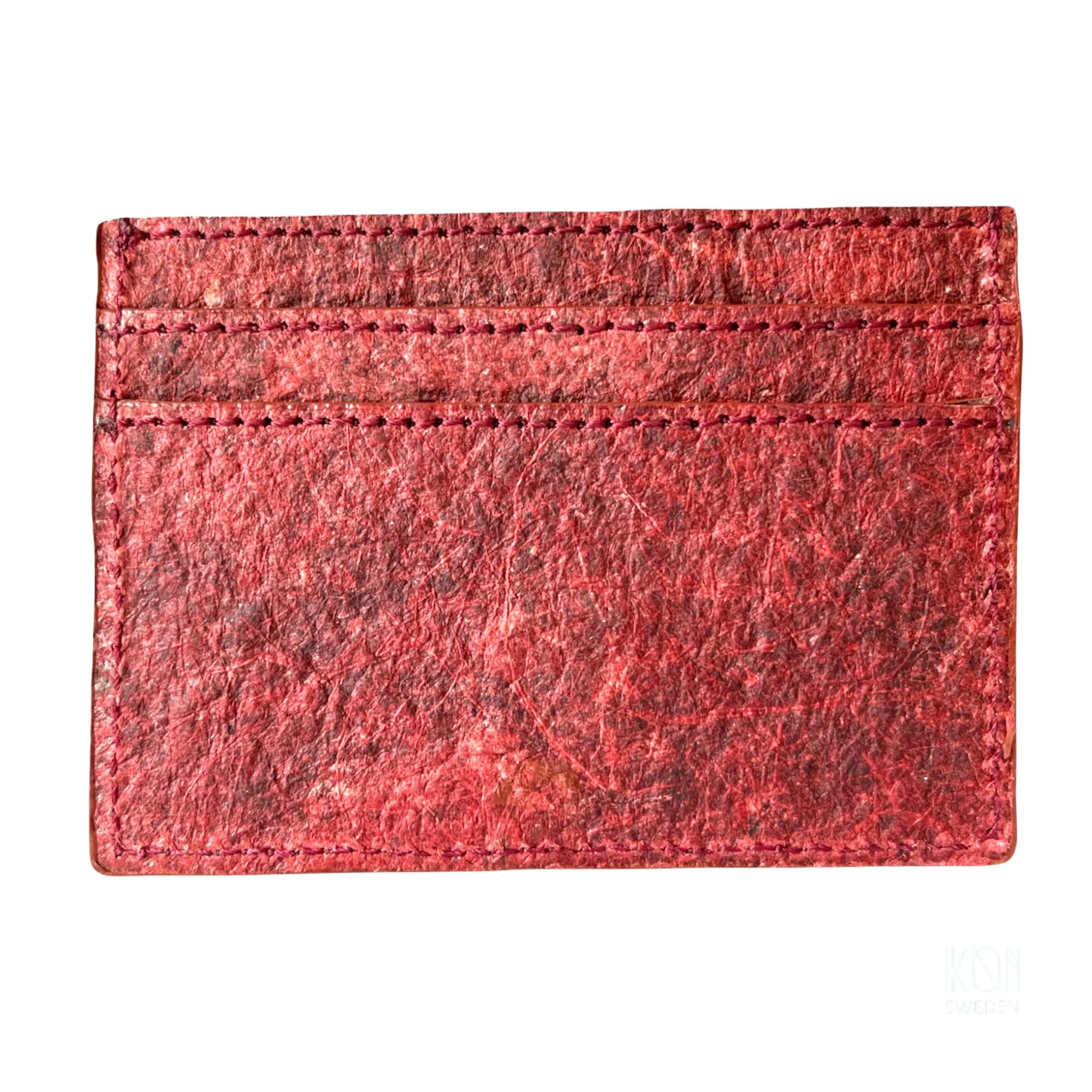 Coconut Leather Card Holder Wine Red
