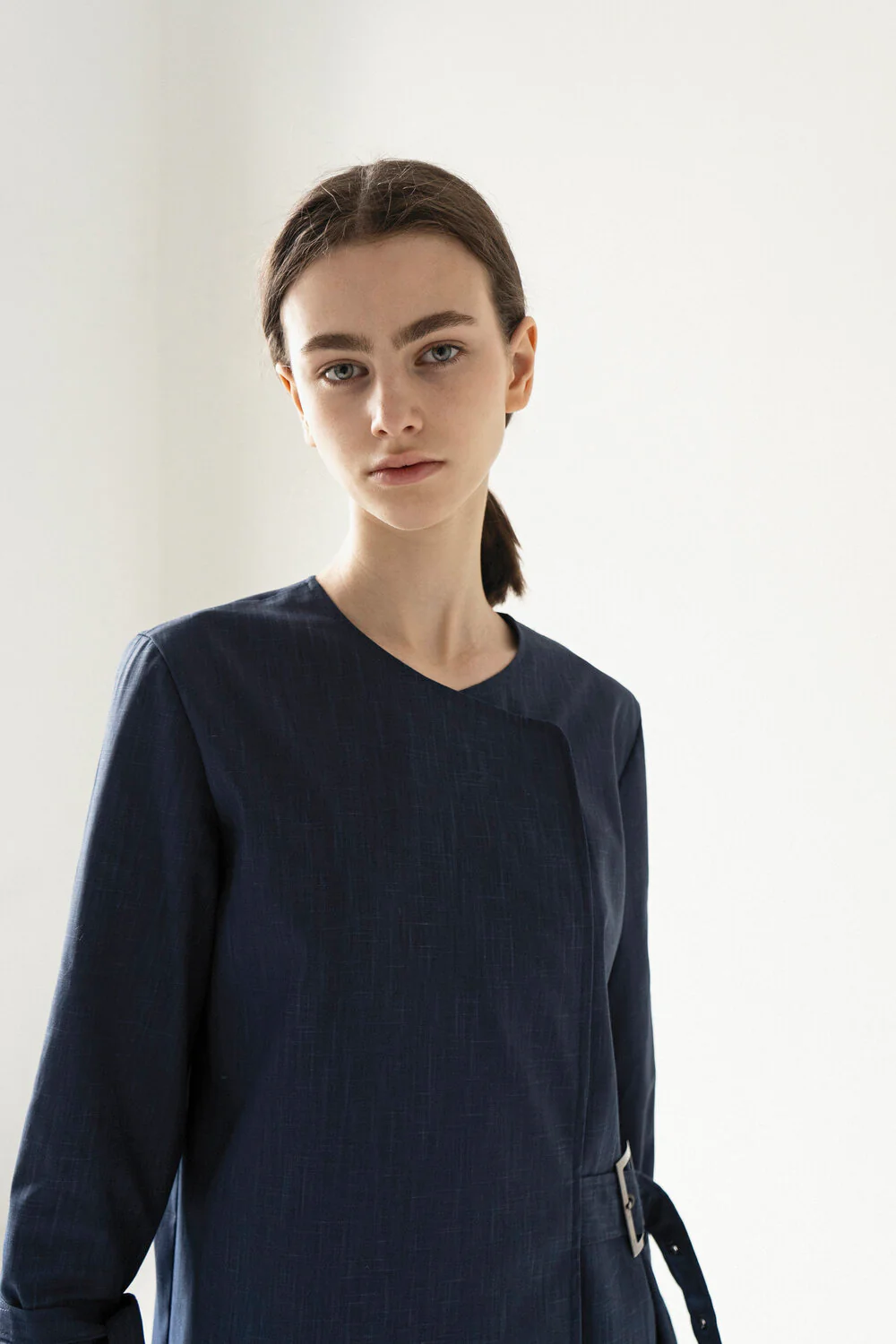 Long Belted Dress Navy