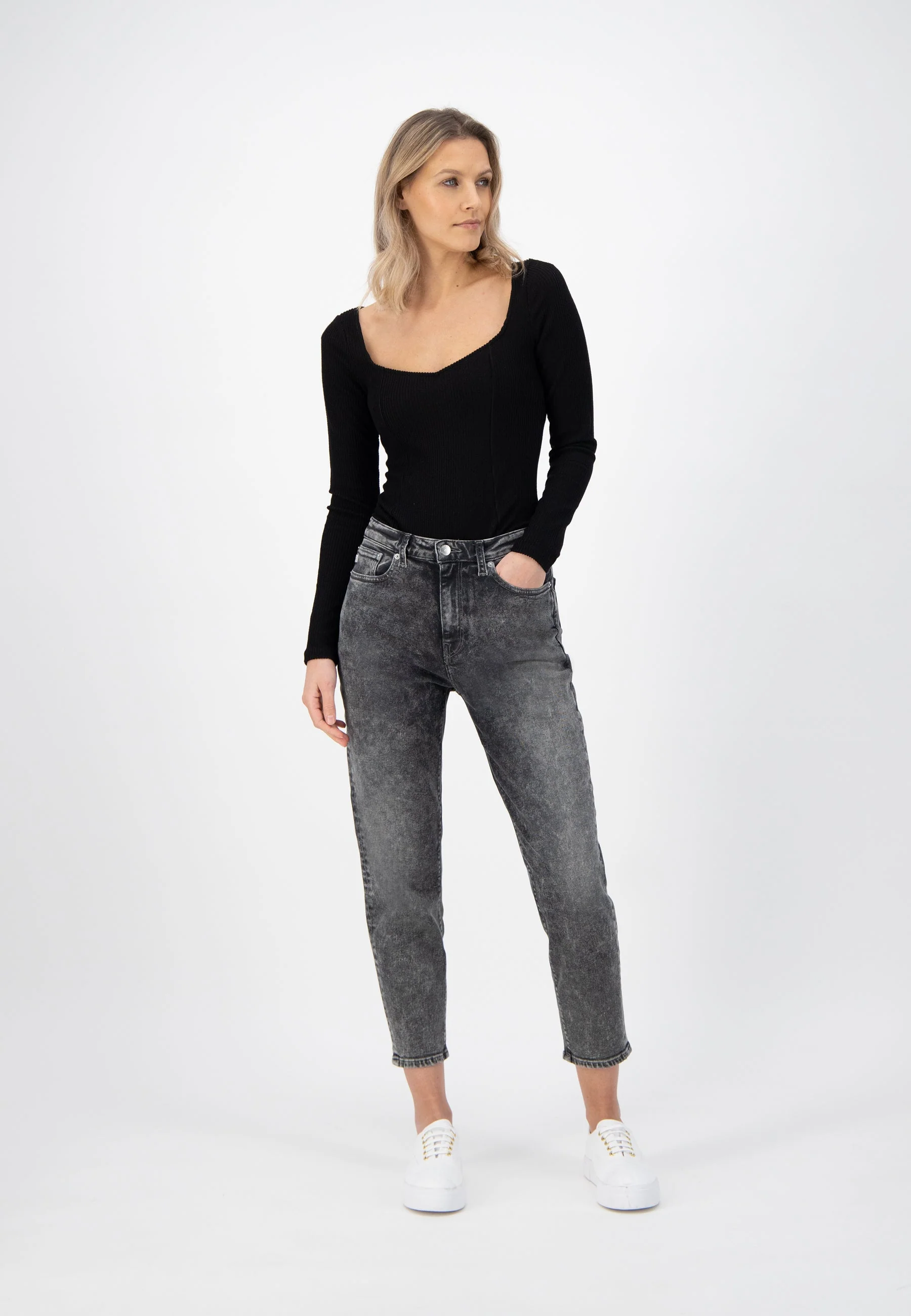 Mams Stretch Tapered Jeans Heavy Stone Black
