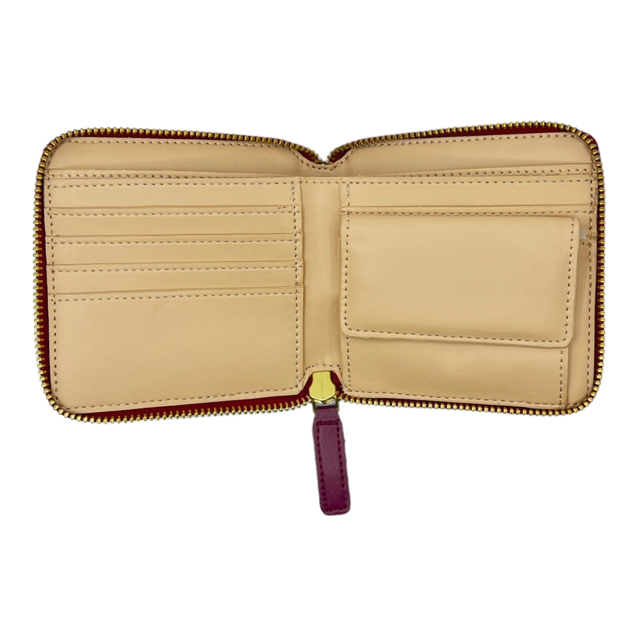 Kivik Apple Leather Small Zip Wallet Wine Red