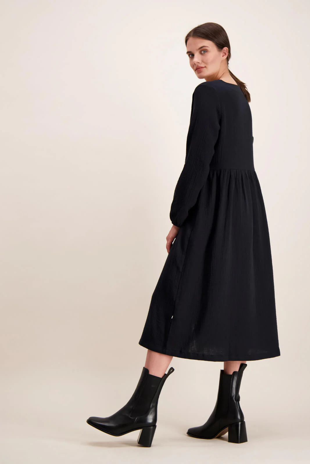 Button Dress Black