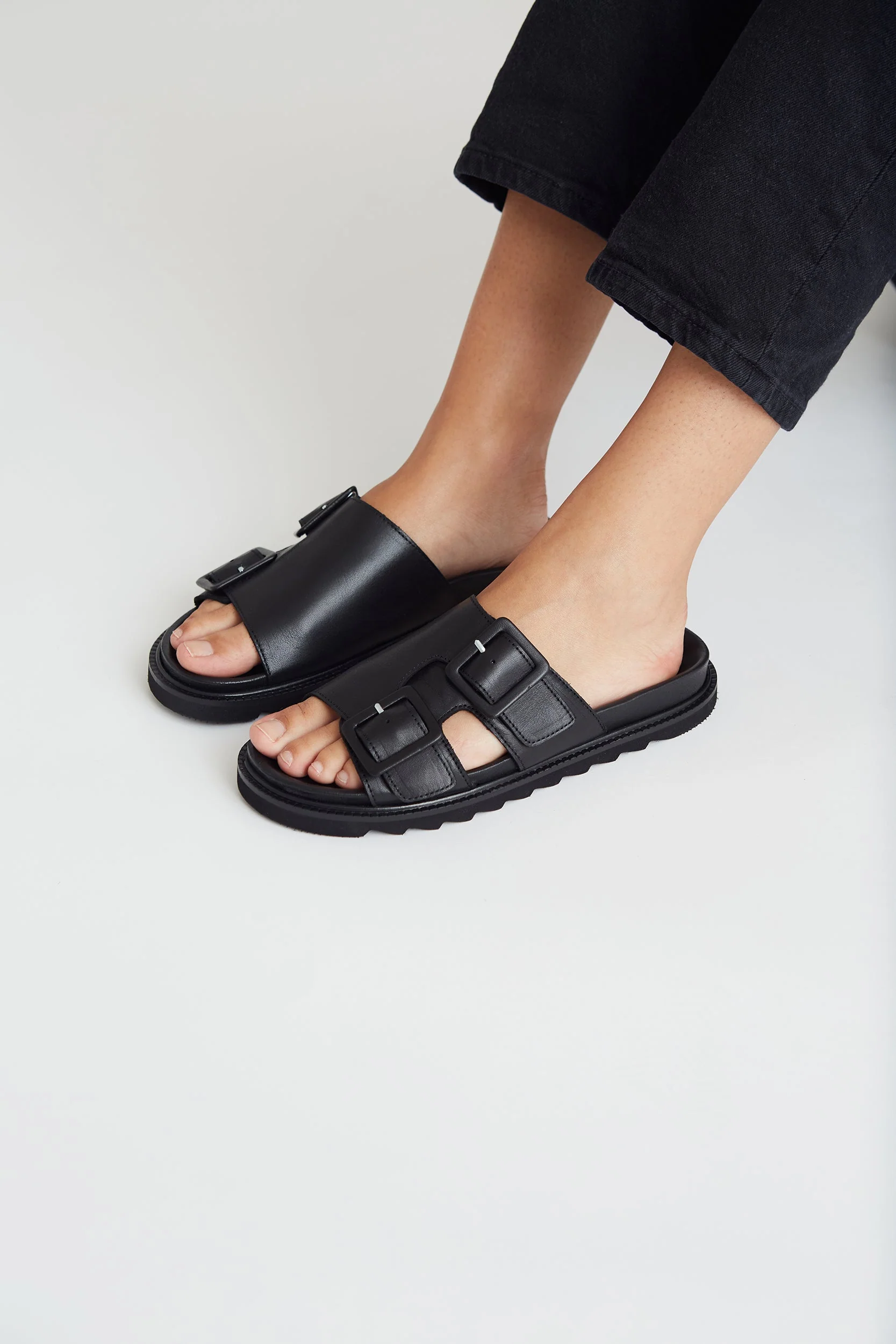 Black Chunky Sandals