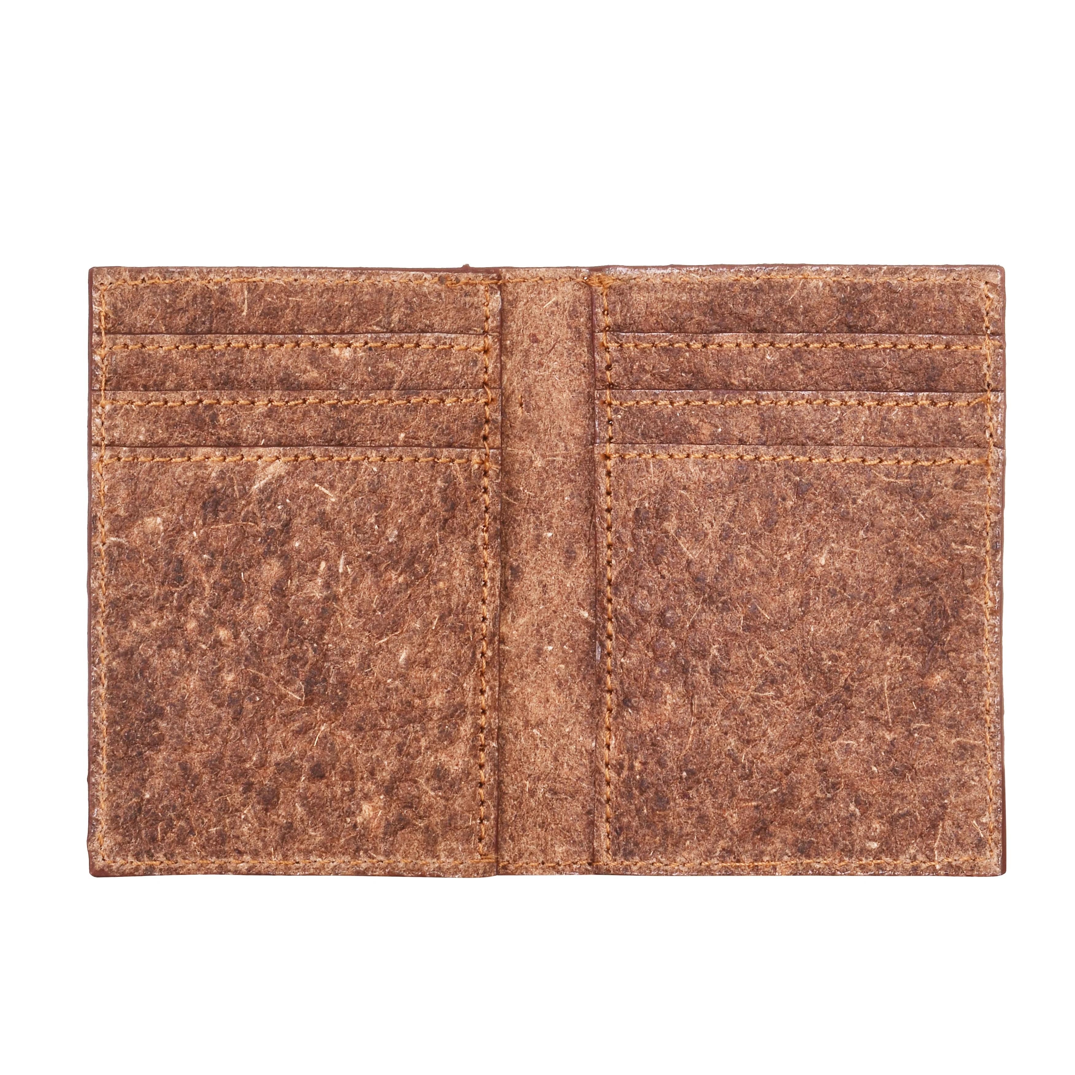 Coconut Leather BiFold Card Holder Cutch Brown