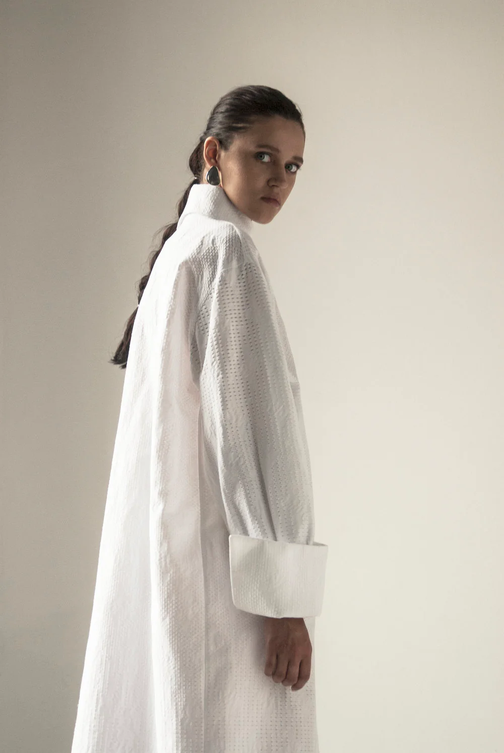 White Architectural Long Dress