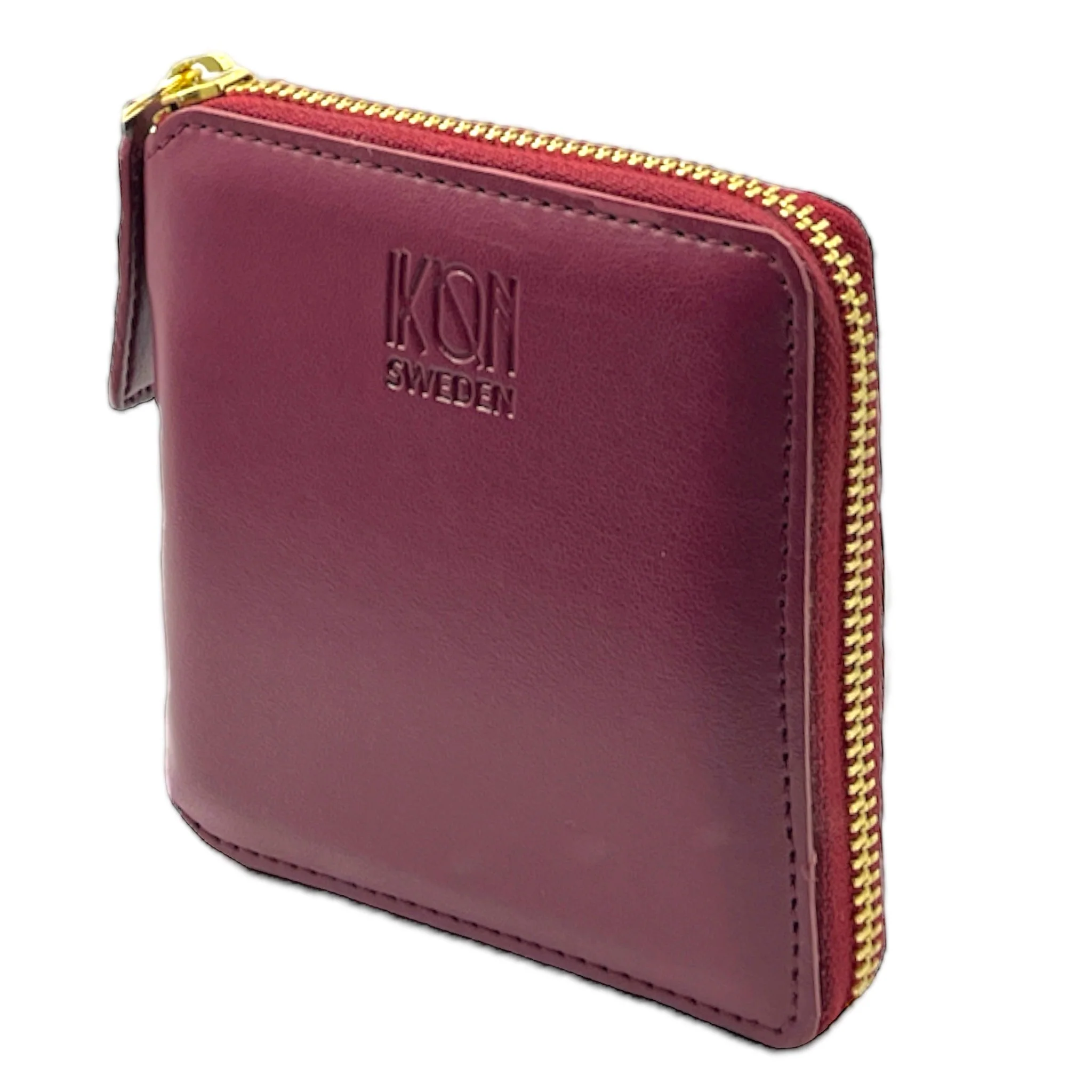 Kivik Apple Leather Small Zip Wallet Wine Red