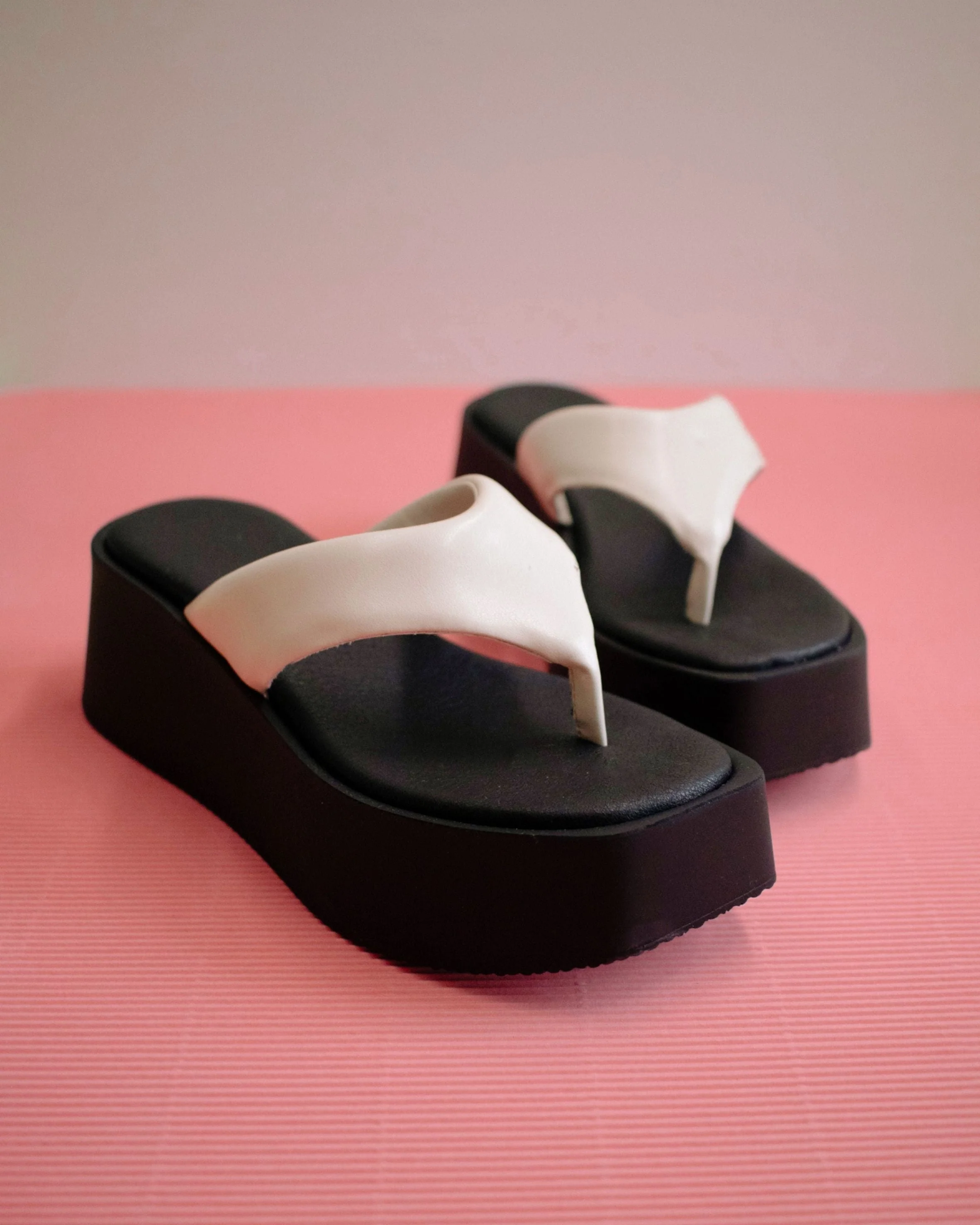 Pancake Vegan Leather Sandals Warm White