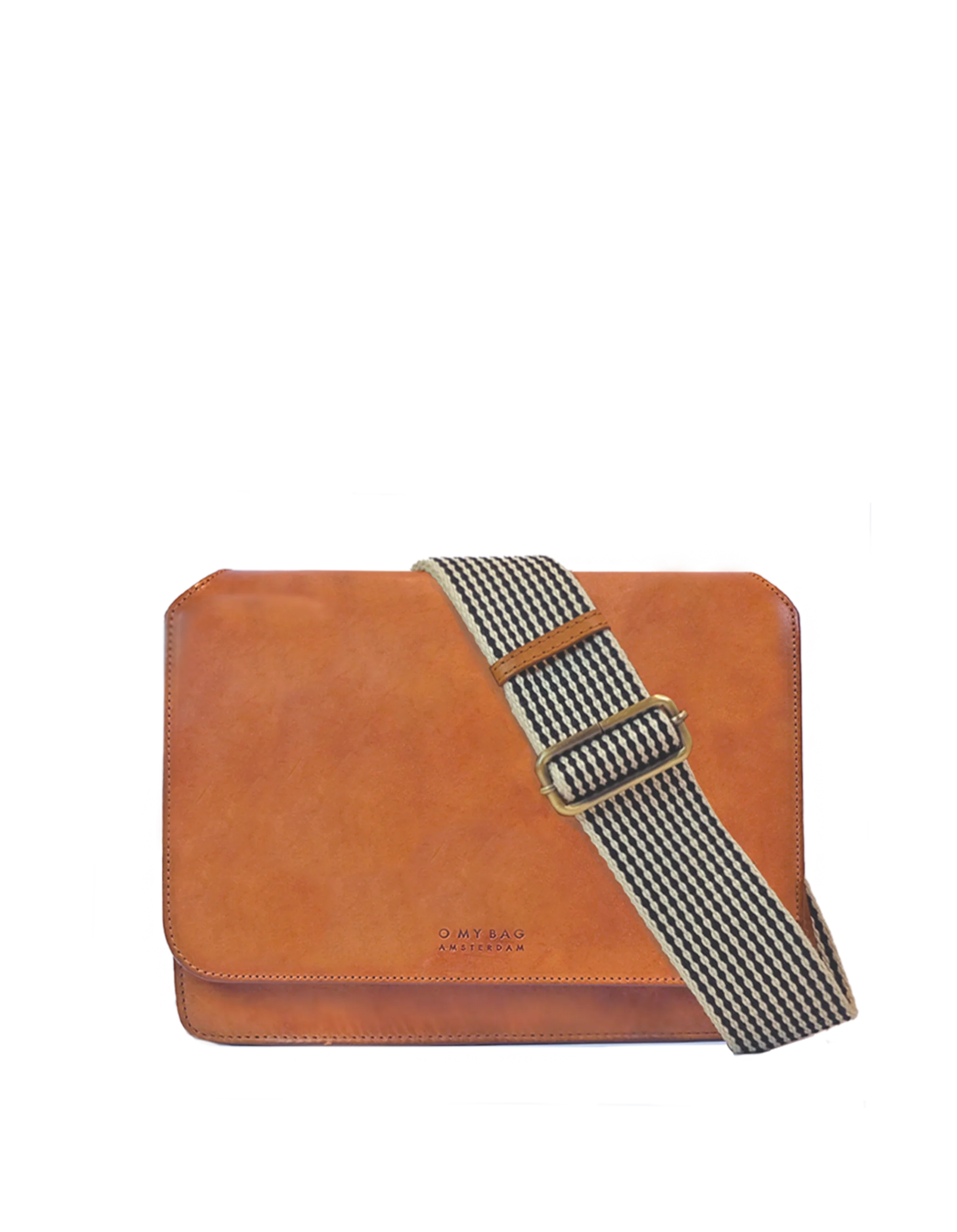 Audrey Cognac Checkered Classic Leather