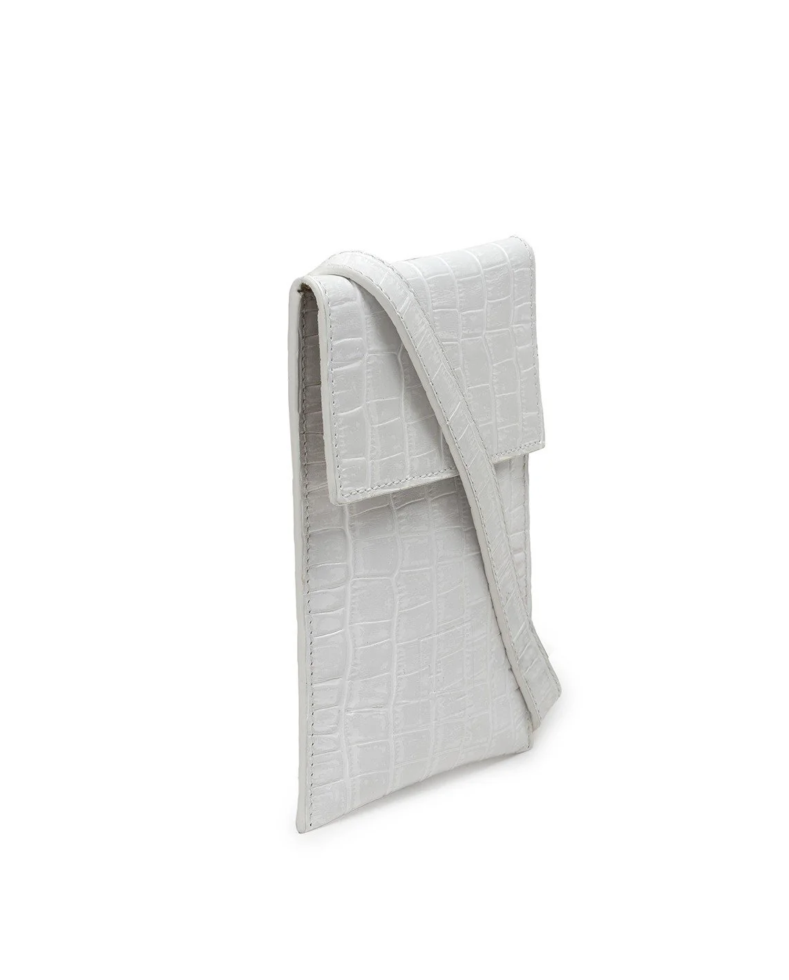 Leandra Mini Shoulder Bag Croco White