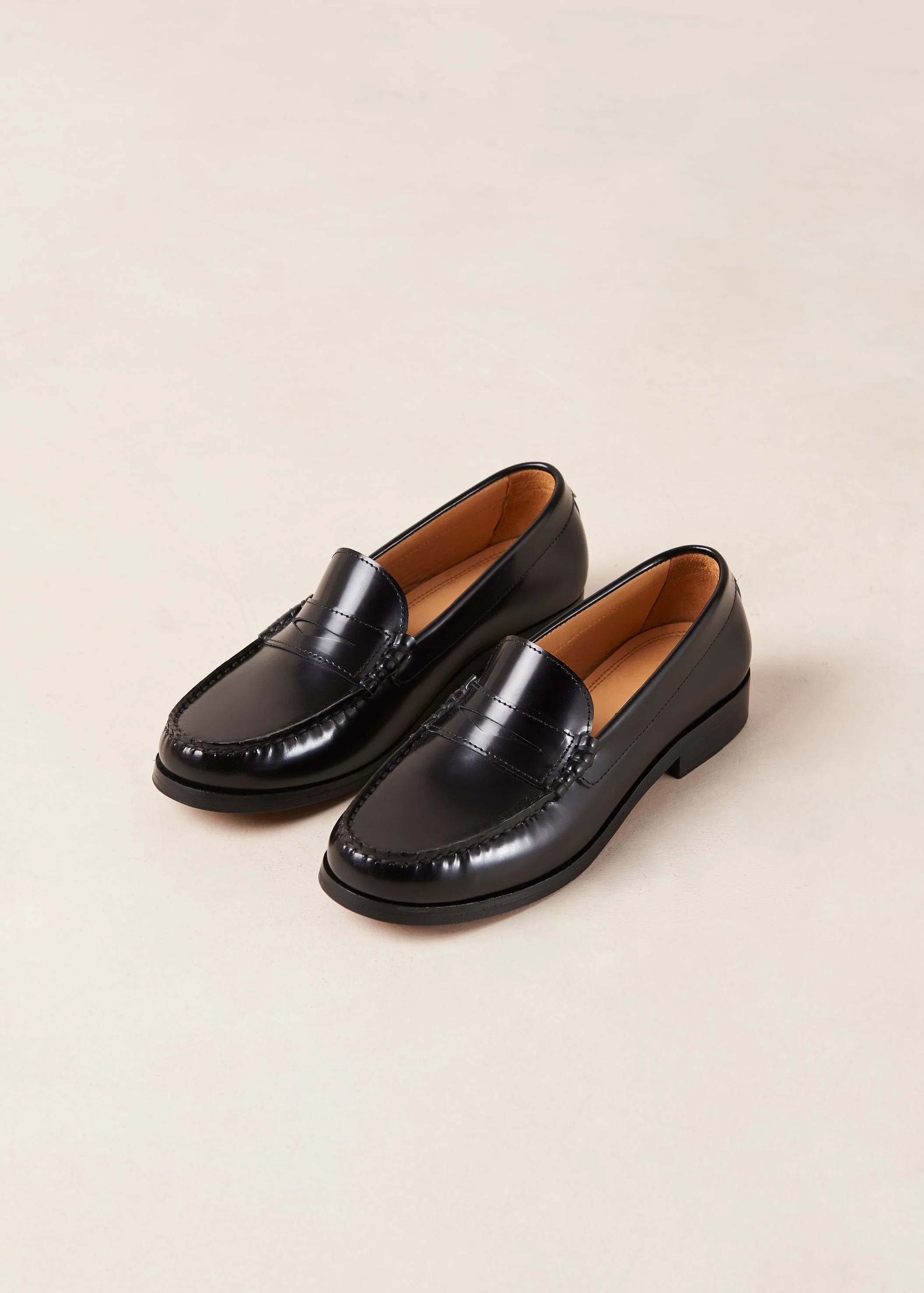 Rivet Leather Loafers Black