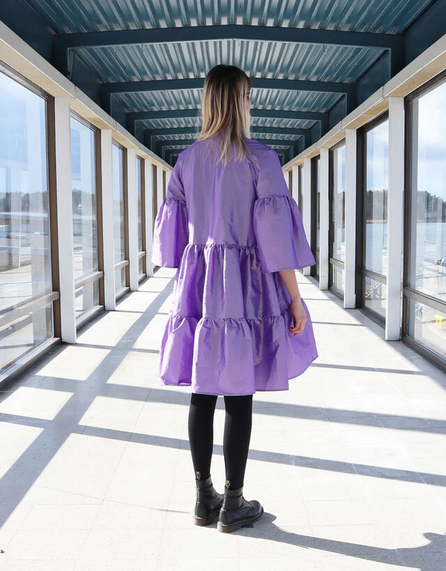 Lush Dress With Bow Collar Lavender