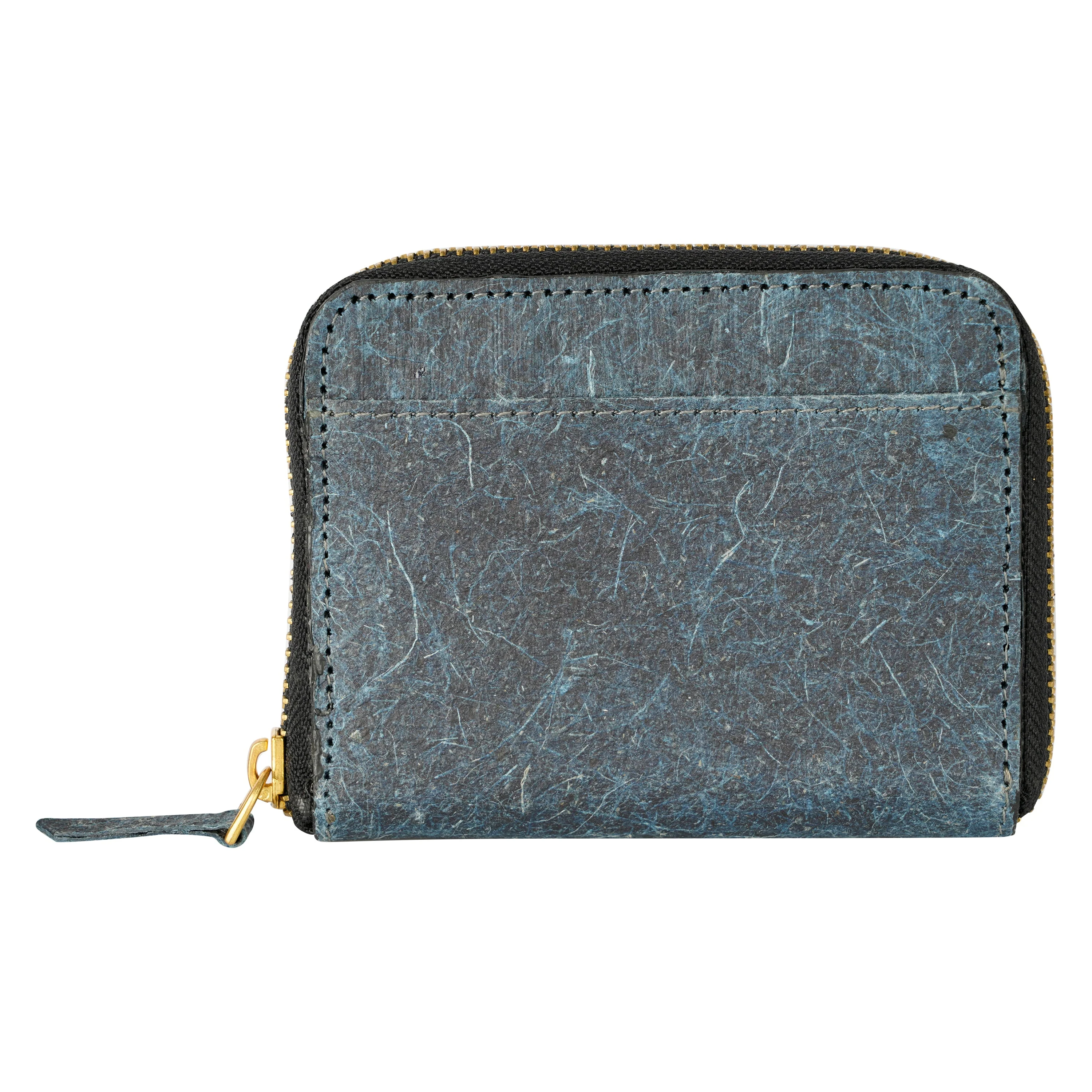 Coconut Leather Zip Wallet Dark Indigo