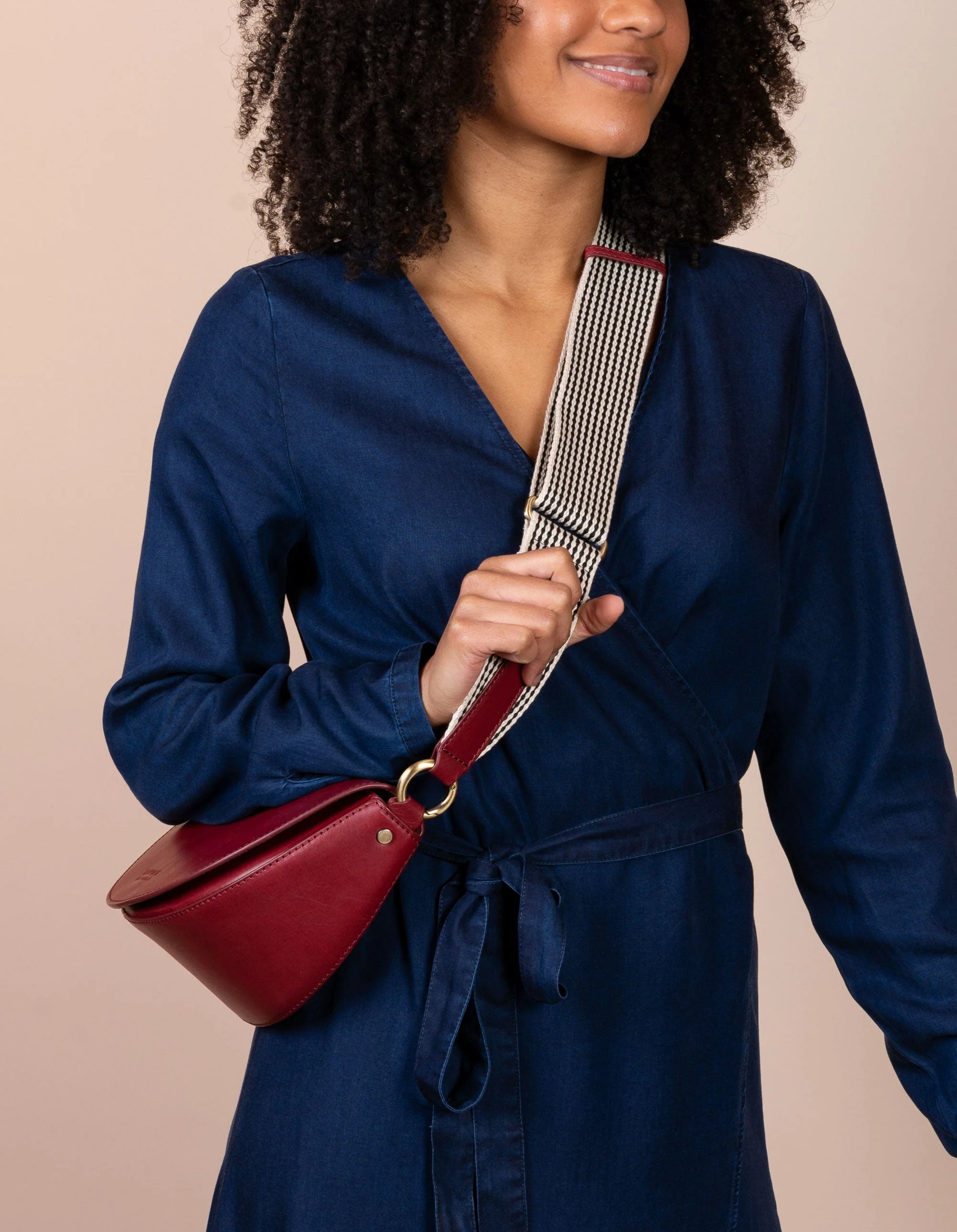 Laura Bag Checkered Classic Leather Ruby