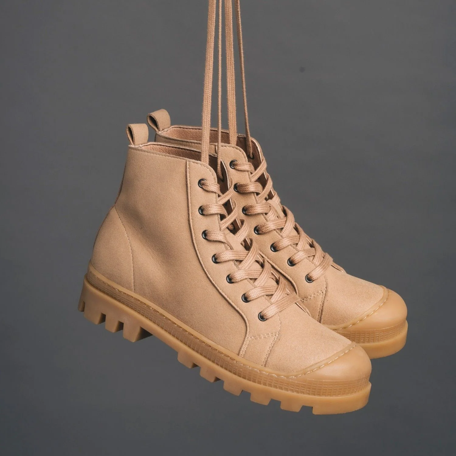 Noah Suede Camel High-Top Vegan Sneaker Boots