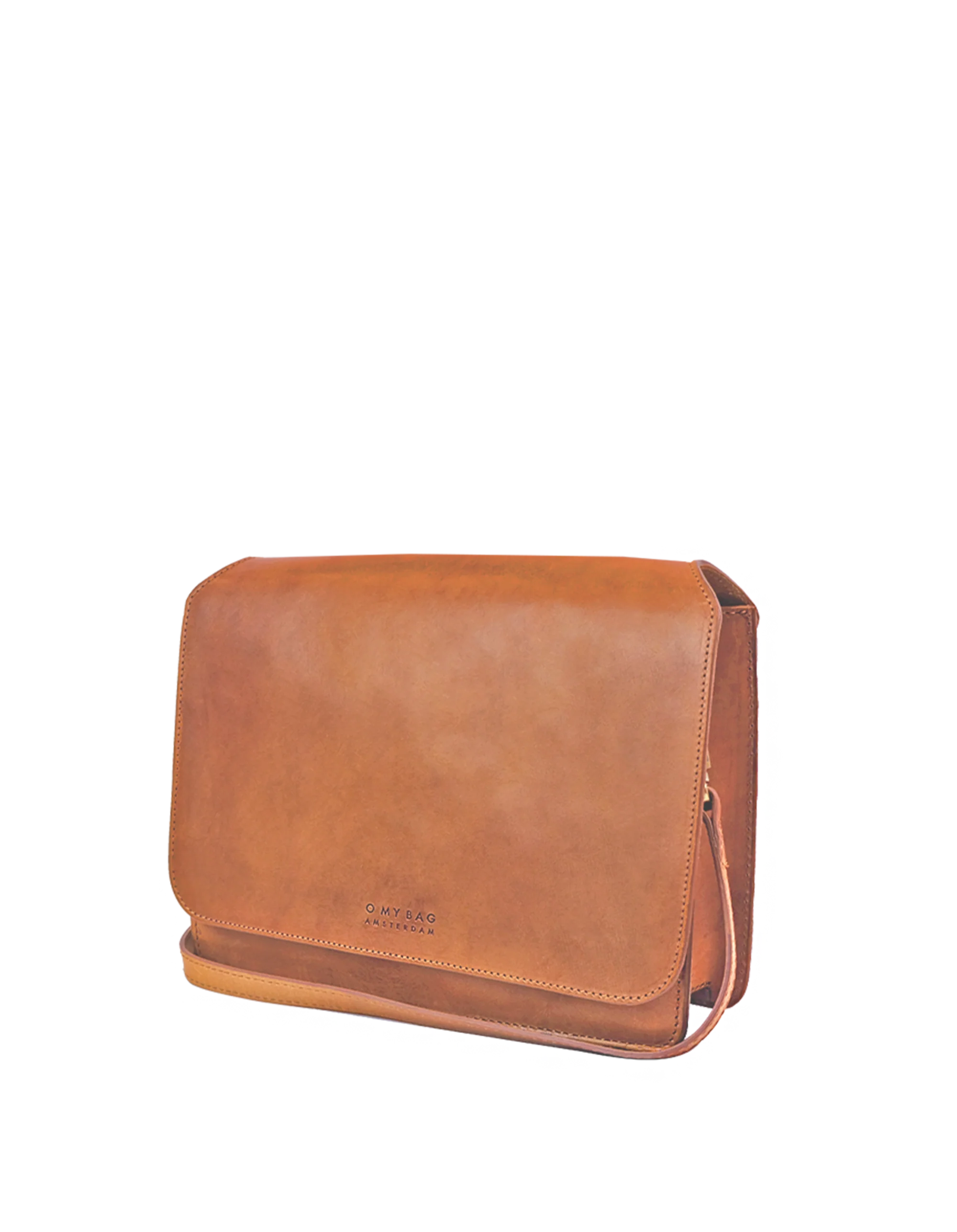 Audrey Cognac Checkered Classic Leather