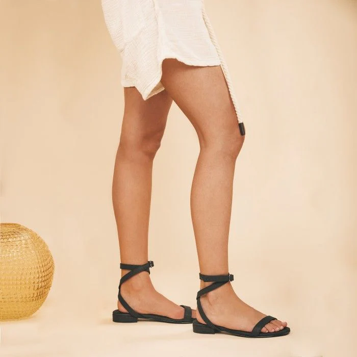 Basil Black Vegan Sandals