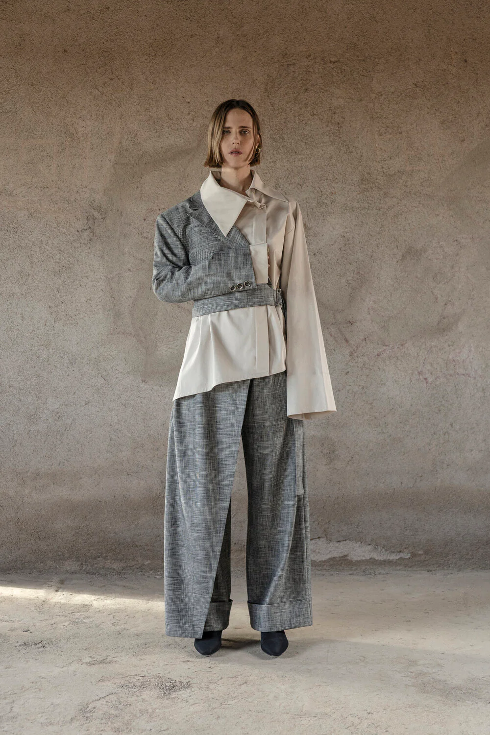 Deconstructed Asymmetric One Shoulder Jacket