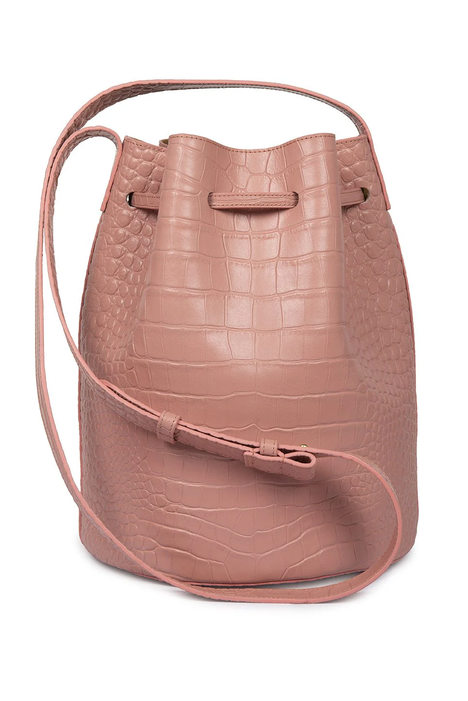 Leandra Bucket Bag Croco Soft Pink