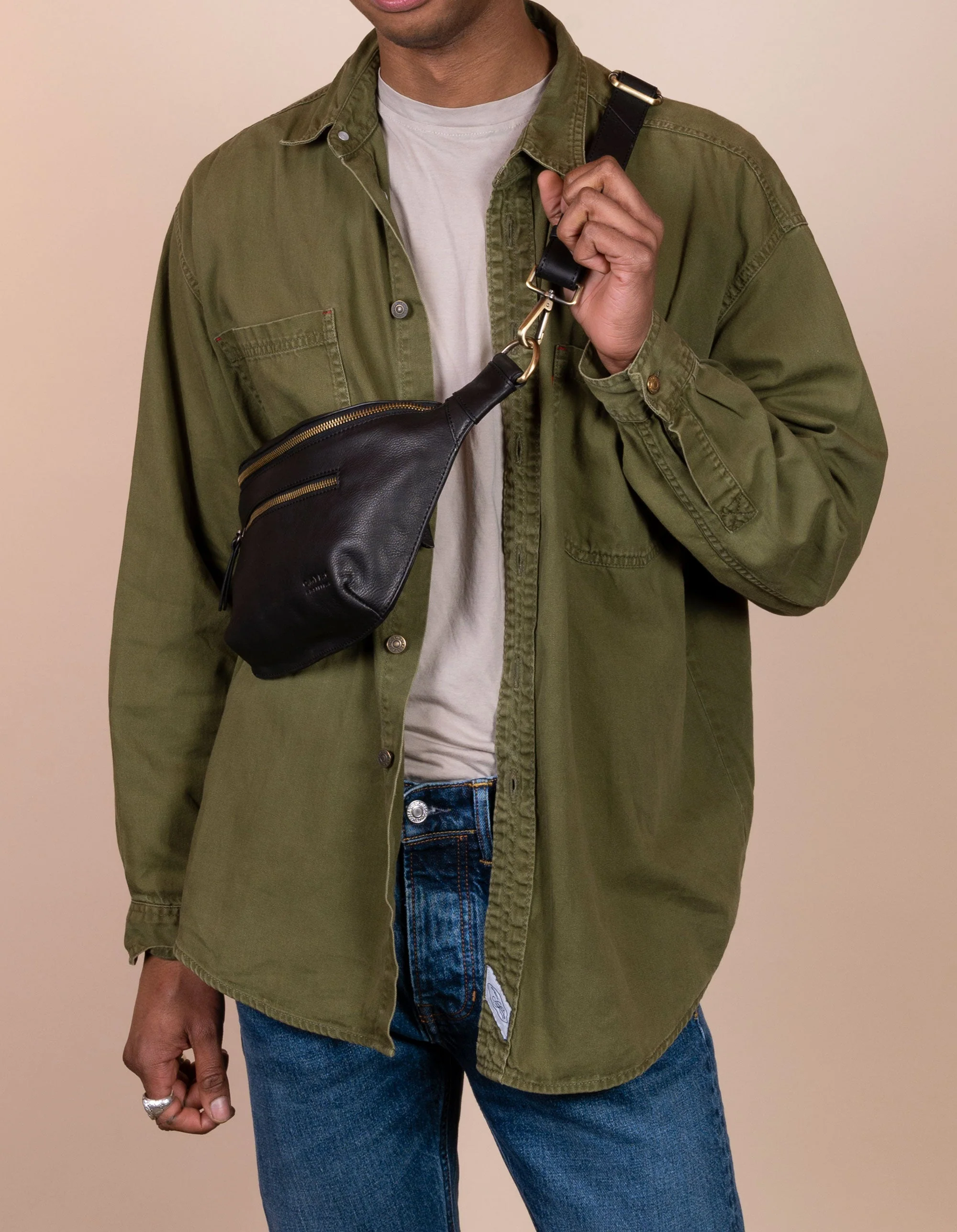 Drew Bum Bag Soft Grain Leather Black